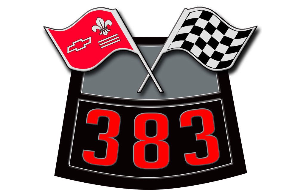 247Skins Vinyl Decal Compatible With Chevy Air Cleaner Filter - 383 Flag