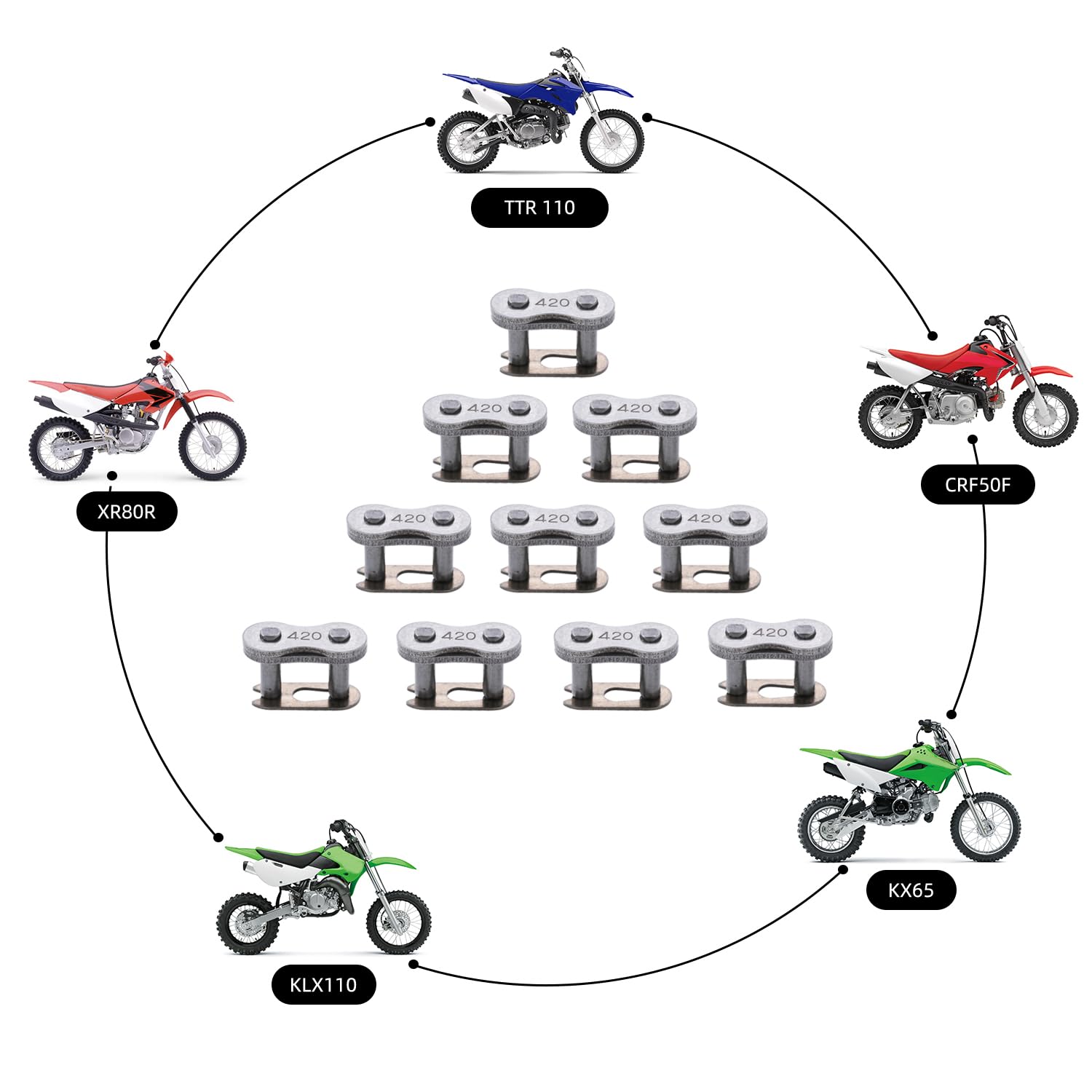 KAMIER 420 Chain Master Connect Link Breaker for Coleman CT200U BT200X Baja 196 212cc Mini Bike Go Kart TaoTao Coolster Ice Bear