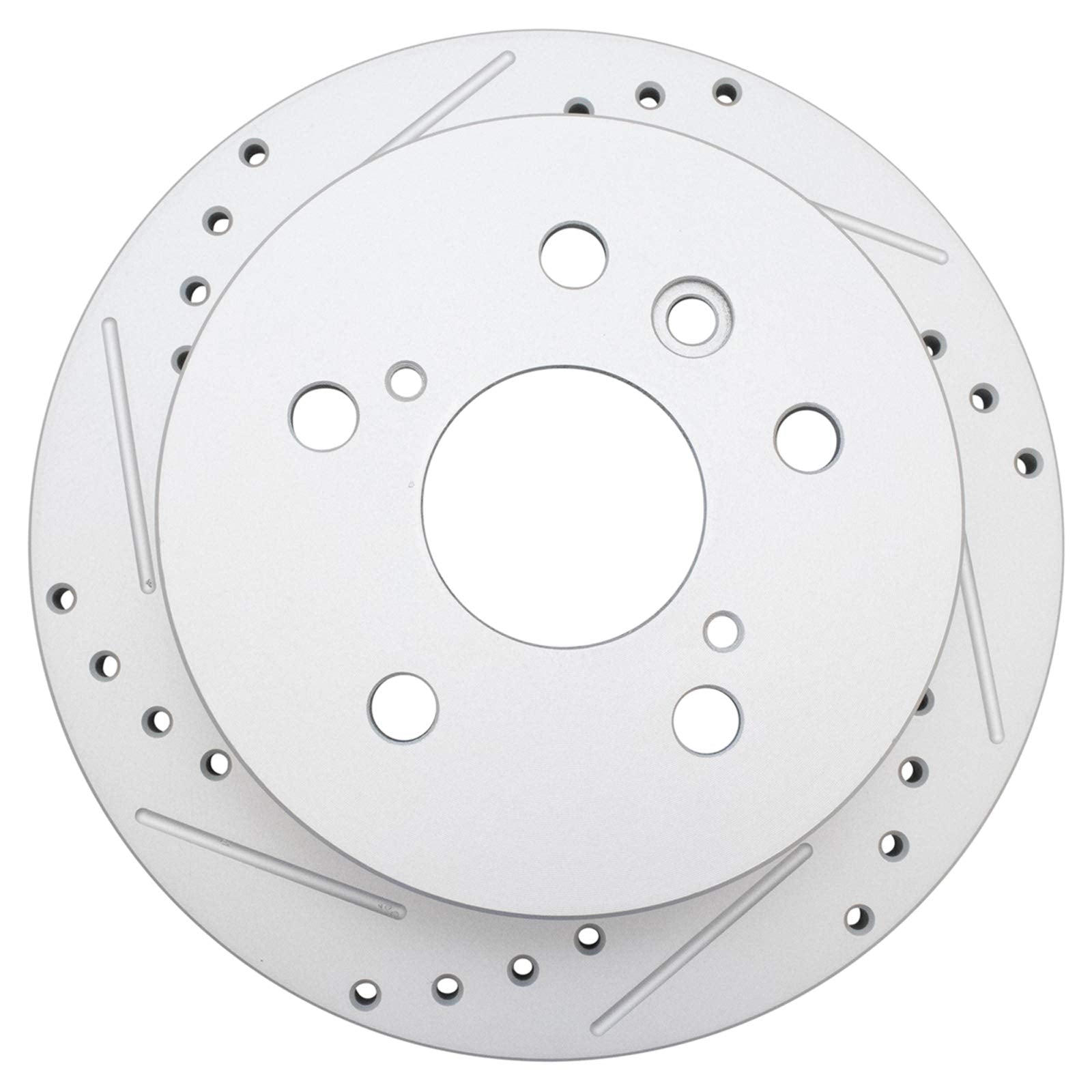 Trq Rear Performance Brake Rotors Set Premium G-Coated Cross Drilled & Slotted Compatible With 2002-2003 Lexus Es300 2004-2006 E