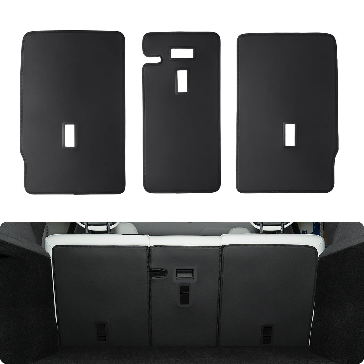 Basenor 2025 2026 Tesla Model Y Second Row Seats Back Leather Cover All Weather Seat Protector Mat For Model Y Juniper Accessori