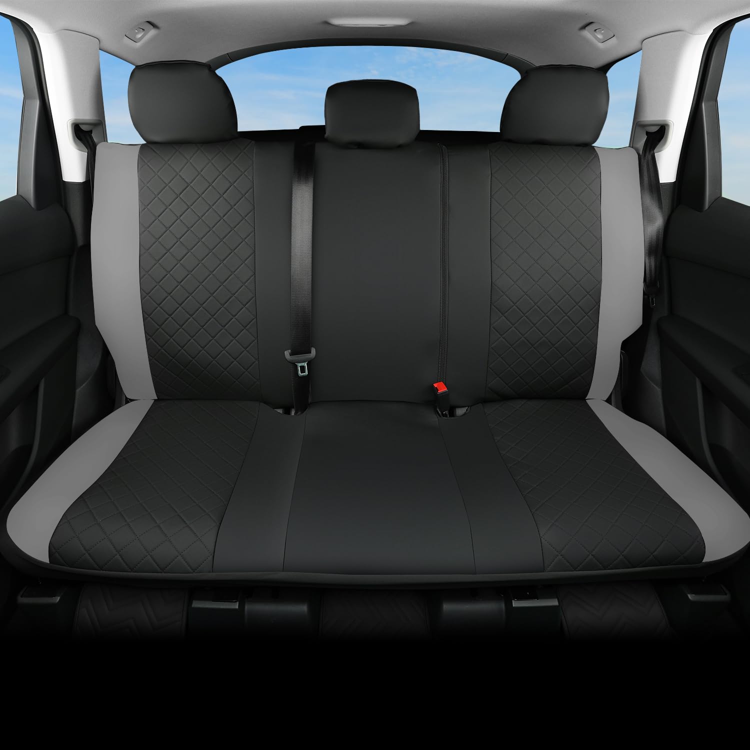 GIANT PANDA Rear Bench Back Seat Cover for Cars, SUV(Grey)