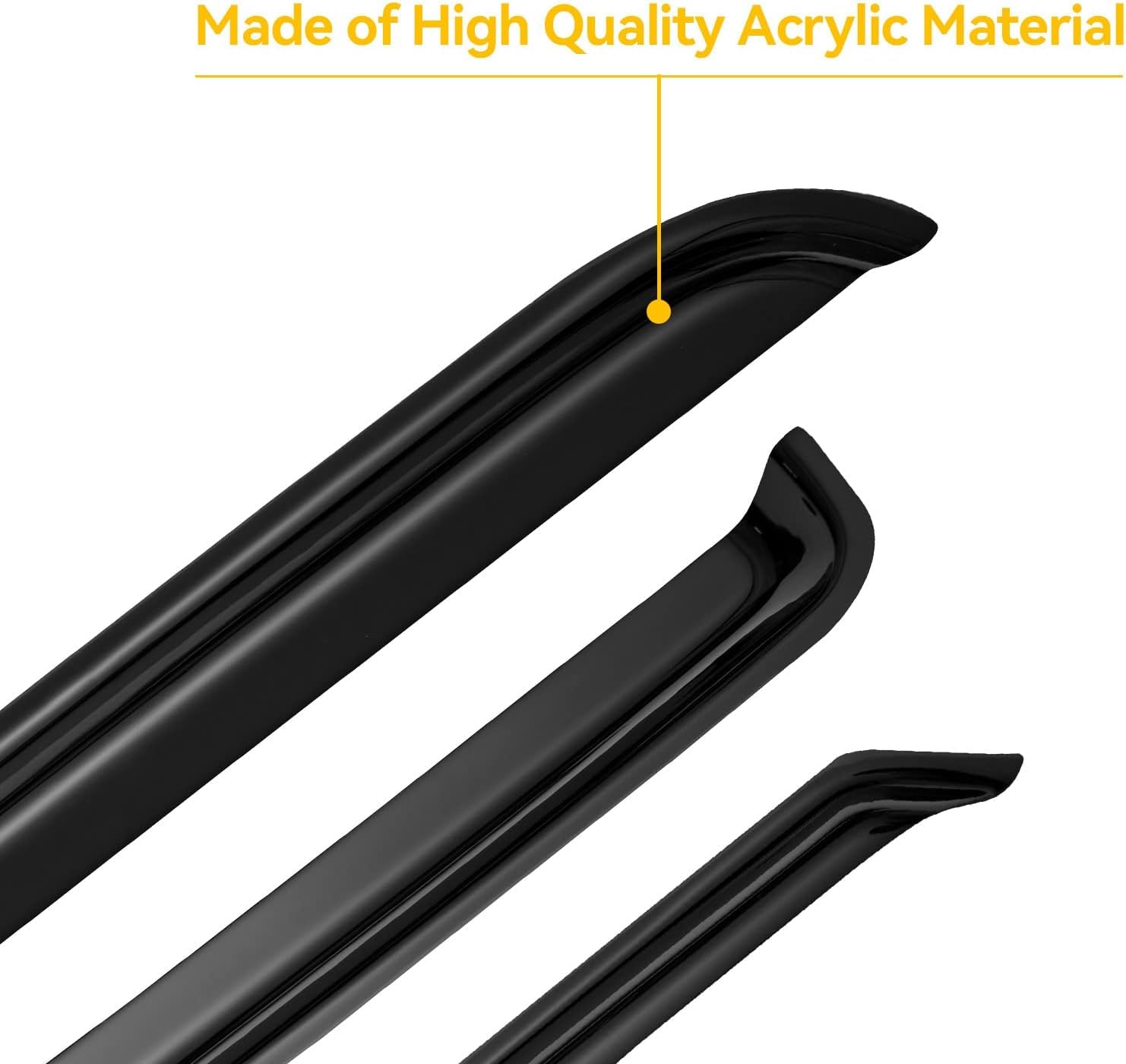 Window Rain Guards For 2014-2018 Chevy Silverado/Gmc Sierra 1500 Crew Cab, Out-Channel Window Vent Visors Wind Shades Deflector