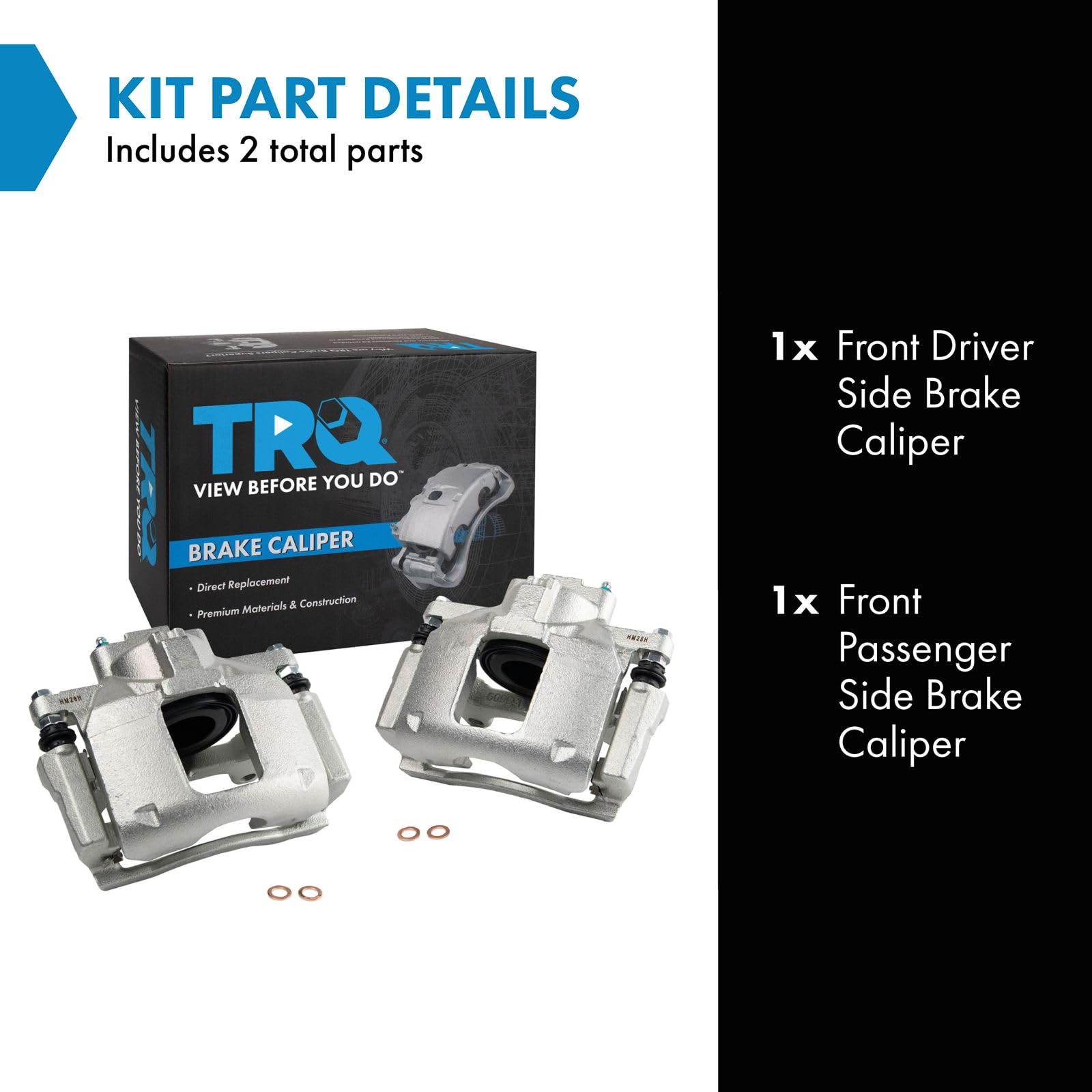 Trq Front Brake Caliper Set Compatible With 2009-2013 Dodge Journey