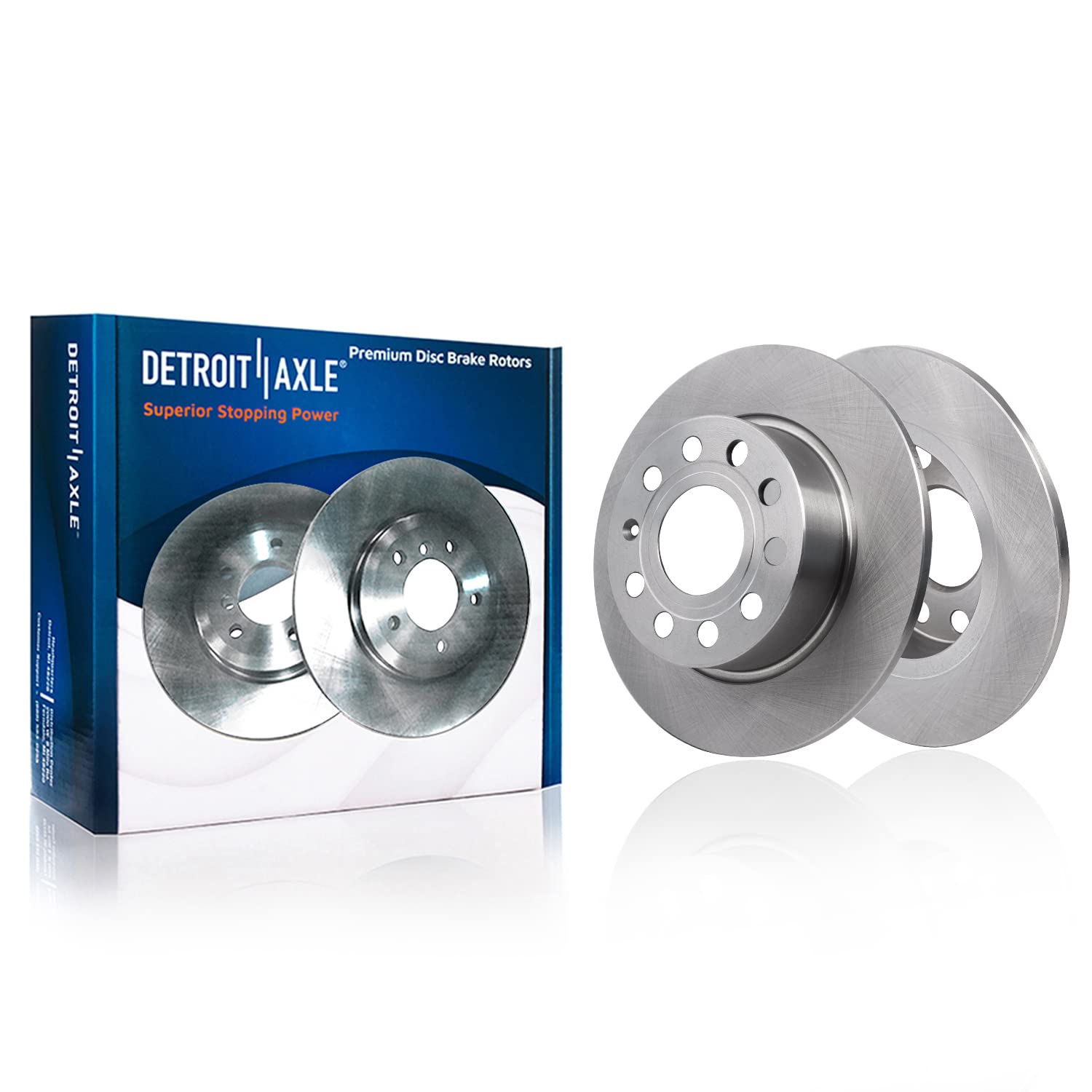 Detroit Axle - Rear Brake Rotors for VW Jetta Passat Golf GTI Eos Beetle Audi A3 Quattro Disc Brake Rotors Replacement [10.71 in