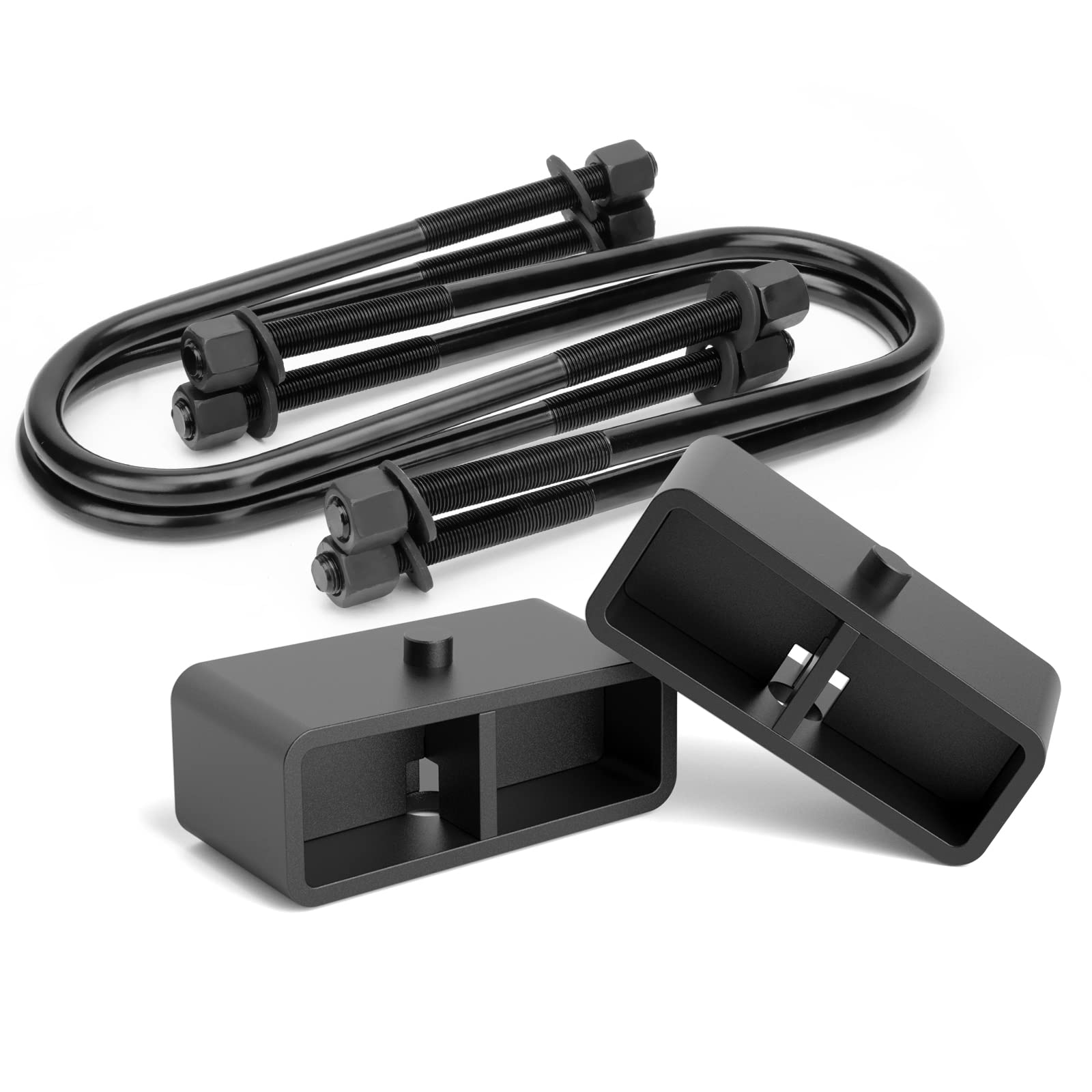 KSP 2'' Rear Lift Blocks for Dodge Ram 1500 2002-2008 2WD 4WD, 2in Rear Leveling Kits with 9/16 Extended Round U-Bolts, 2inch He