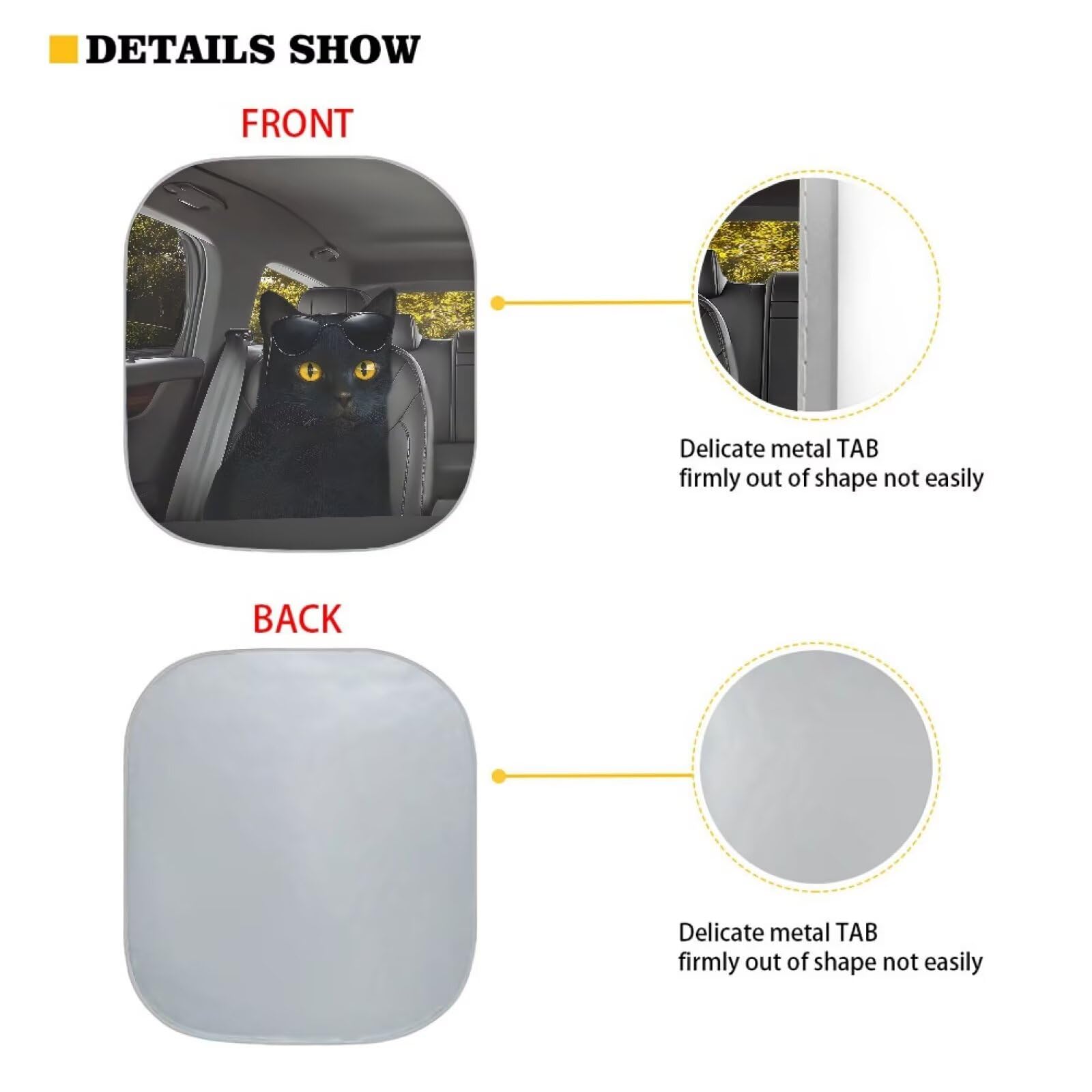 Renewold Automotive Windshield Sunshades 2Pcs Sun Shade For Car Front Window Black Cat Animal Driving Car Accessories For Most S