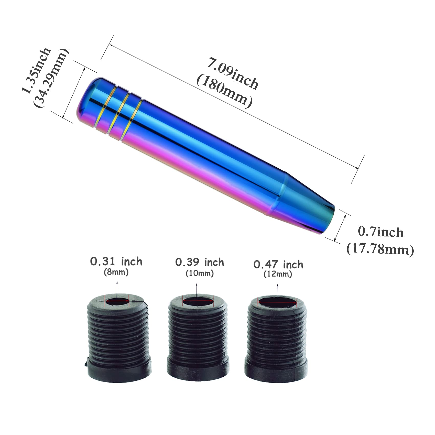 Abfer Long Shift Knob Car Gear Stick Weighted Shifter Knobs Extension Metal Shifting Lever Fit Most Manual Automatic Transmissio