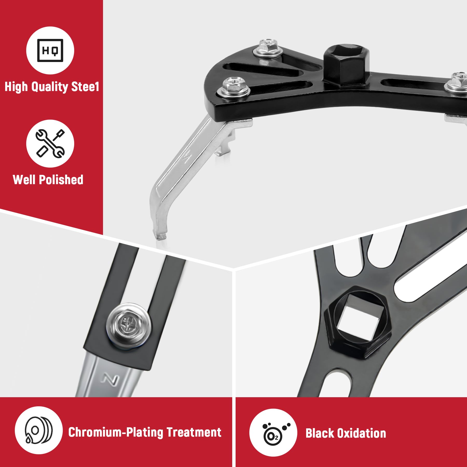 AUPREX Universal Fuel Pump Removal Tool, Adjustable Fuel Pump Lock Ring Tool with 3 Arms, 5.2    to 7.17    Fuel Lid Tank Cover