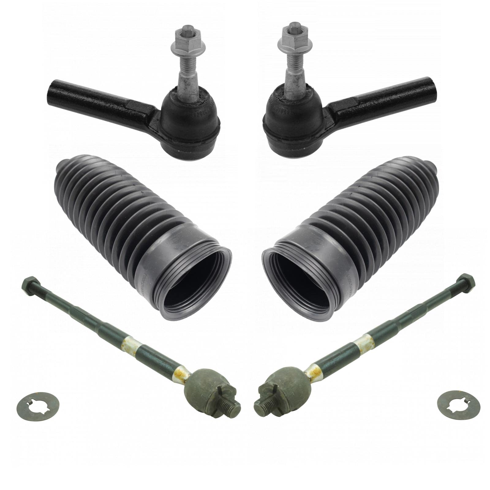 Trq Front Steering Kit Steering Rack & Pinion Bellow Tie Rod Compatible With 2010-2017 Chevrolet Equinox Gmc Terrain
