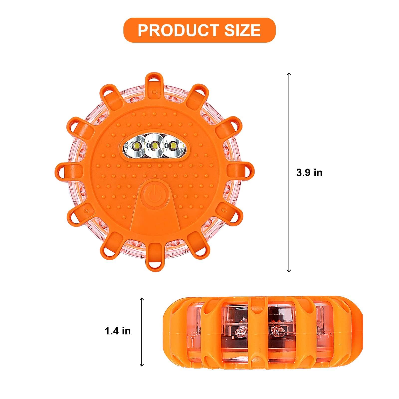 Heigpan Gp904 Led Road Flares Emergency Light Kit, 9 Glow Modes Strong Magnet Hang Hook For Holiday Gift, Road Emergency Rescue
