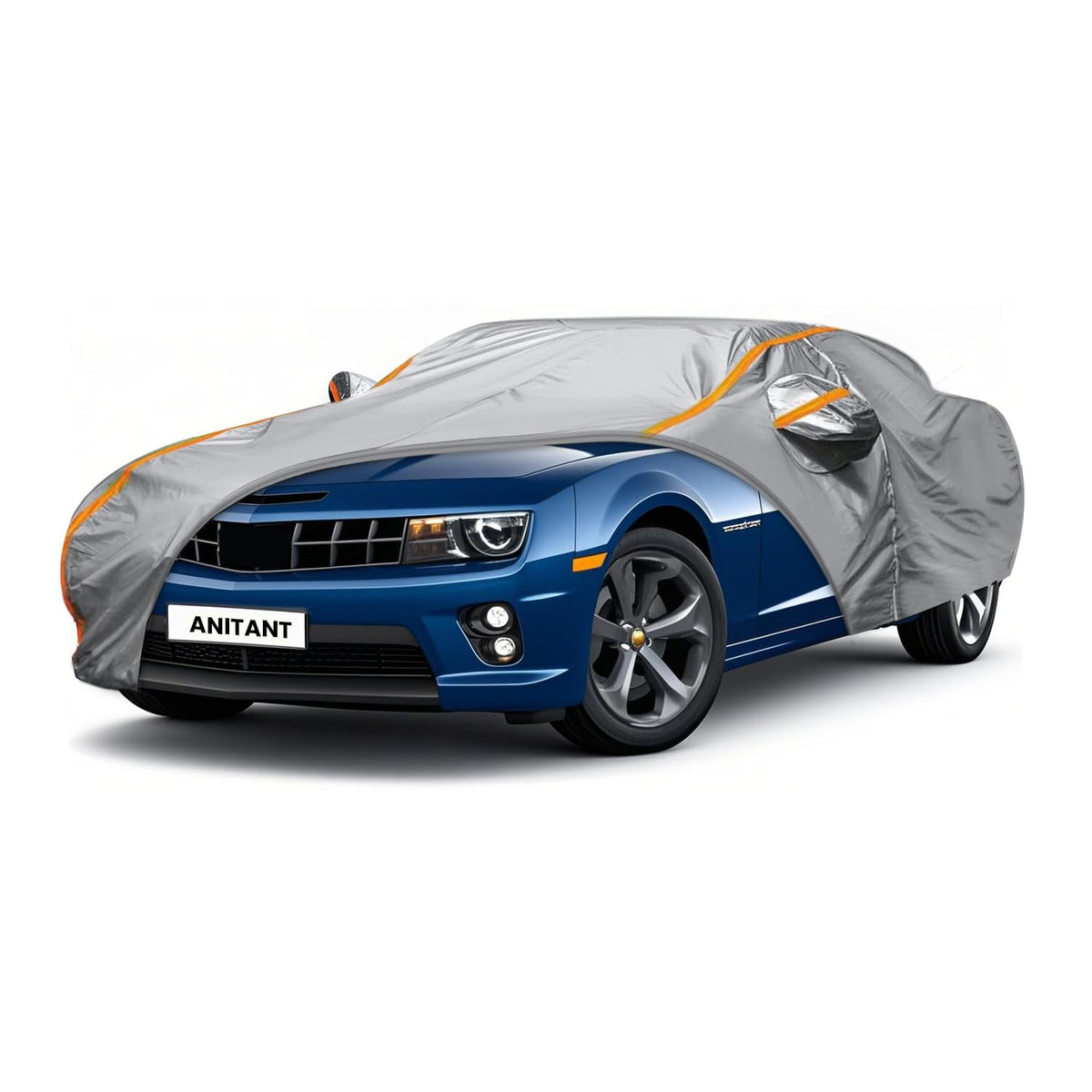 ANITANT Custom Fit Chevy Chevrolet Camaro Car Cover 2010-2025 Outdoor Waterproof Car Cover All Weather with Door Zipper Cotton L