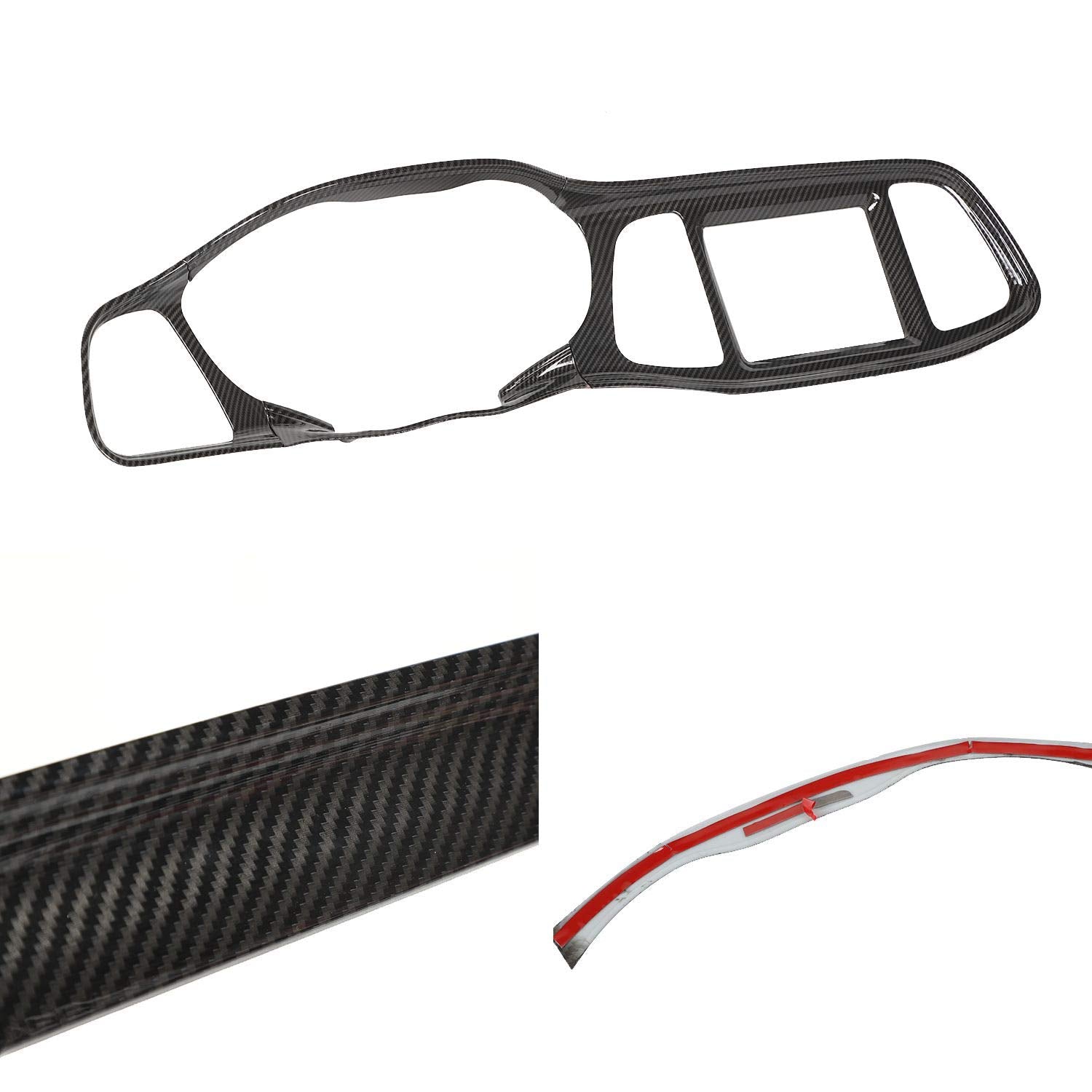 Voodonala For Challenger Abs Carbon Fiber Center Consoles Dash Board Dashboard Instrument Gauge Cluster Panel Protecter Cover Tr