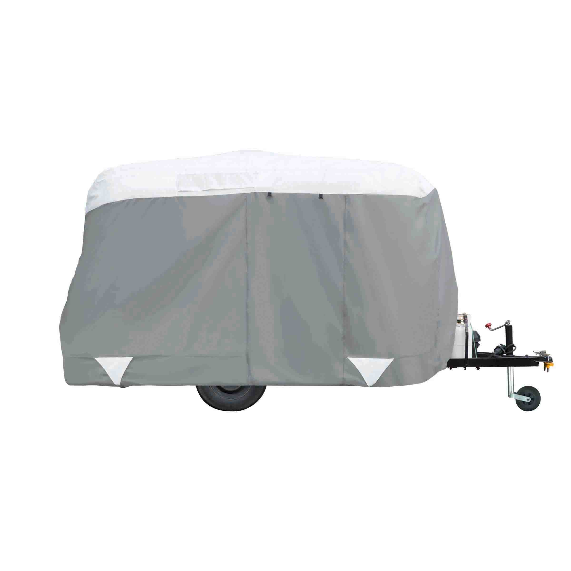 Classic Accessories Travel Trailer Cover, Fits 13' 1"-16' Trailers, Grey/Snow White, PolyPRO 3, Model 80-409-161001-RT