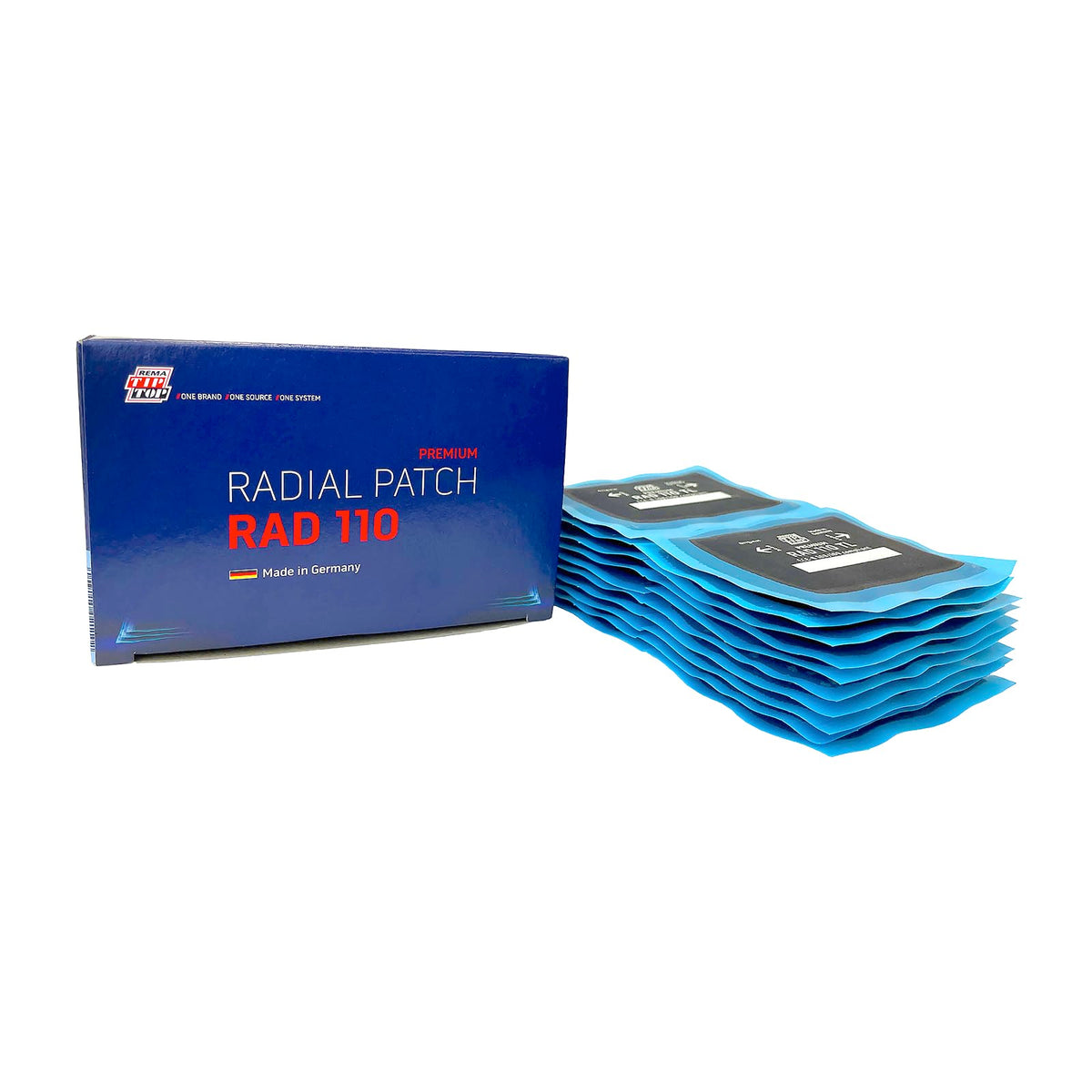 Rema Tip Top Rad110 Radial Tire Patches – 2” X 2-3/4” Self-Vulcanizing Flat Tire Universal Repair Patches – 20 Count
