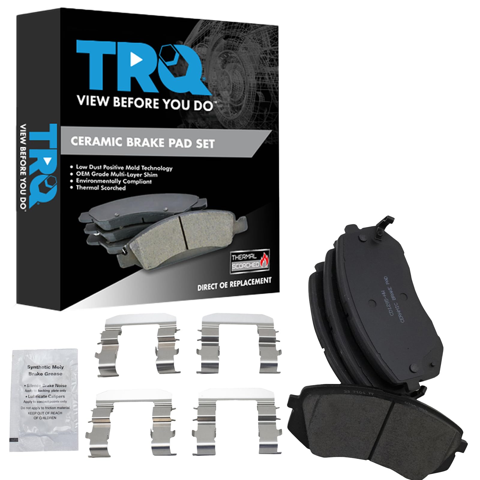 TRQ Front Brake Pads Ceramic Compatible with 2015 Hyundai Sonata 2010-2017 Tucson 2014-2016 Kia Cadenza 2007-2010 Rondo 2015-201