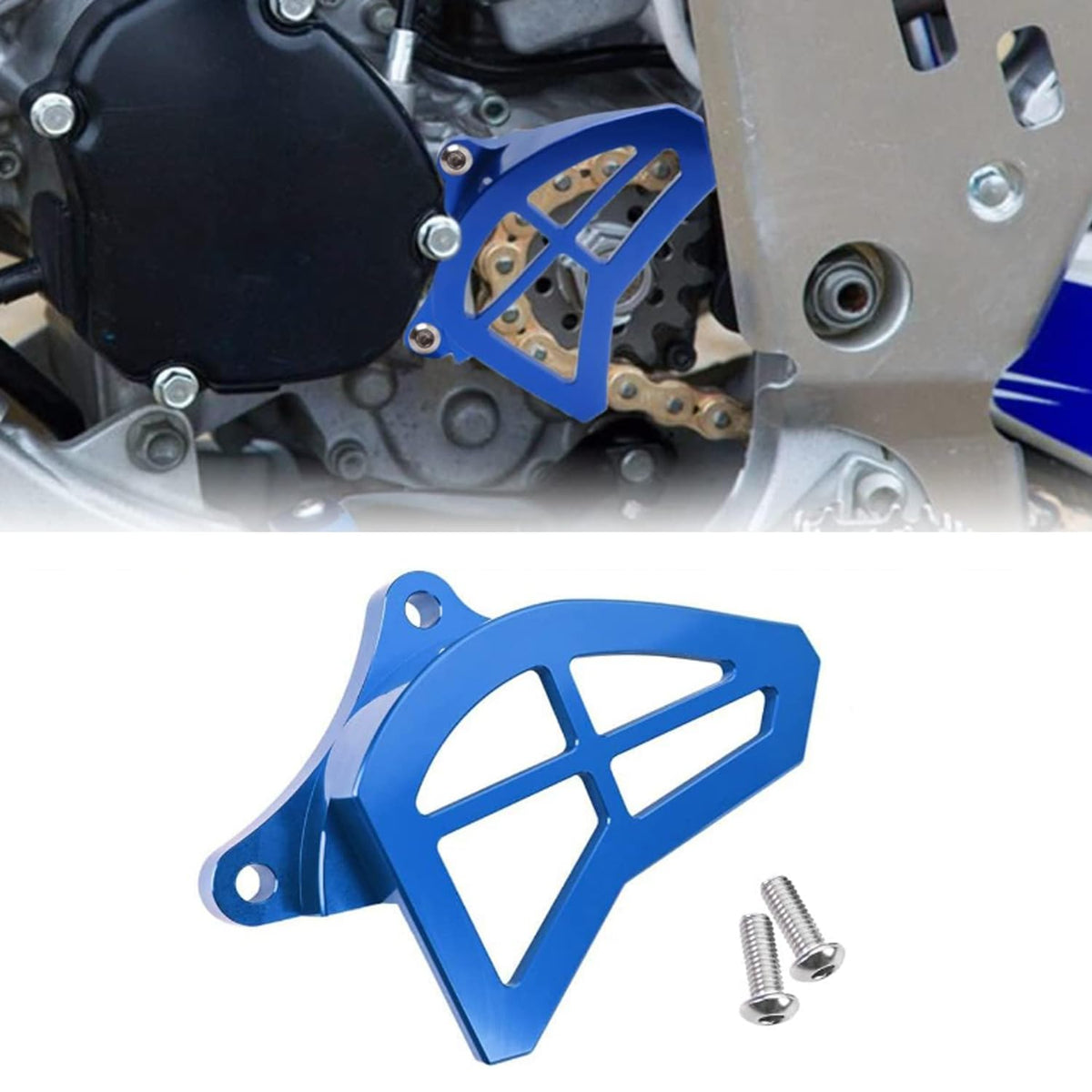 Canitu Blue Sprocket Guard Cover,CNC Billet Aluminum Engine Sprocket Cover Case Saver Guard Protector Crankcase Replacement for 