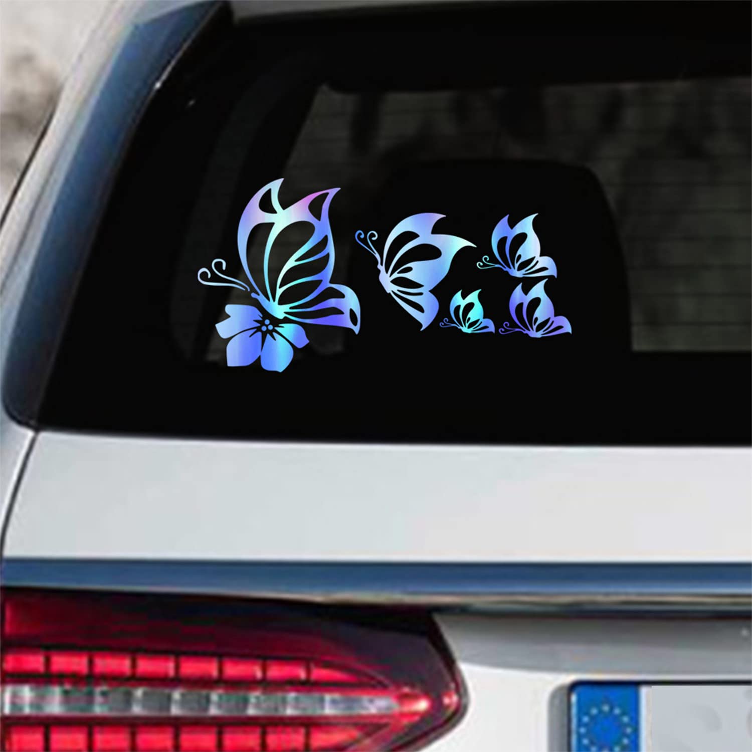 Leniutor 5Pcs Butterfly Car Decal Set, Waterproof Vinyl Butterflies Sticker for Cars Women Girl Car Stickers Beautiful Reflectiv