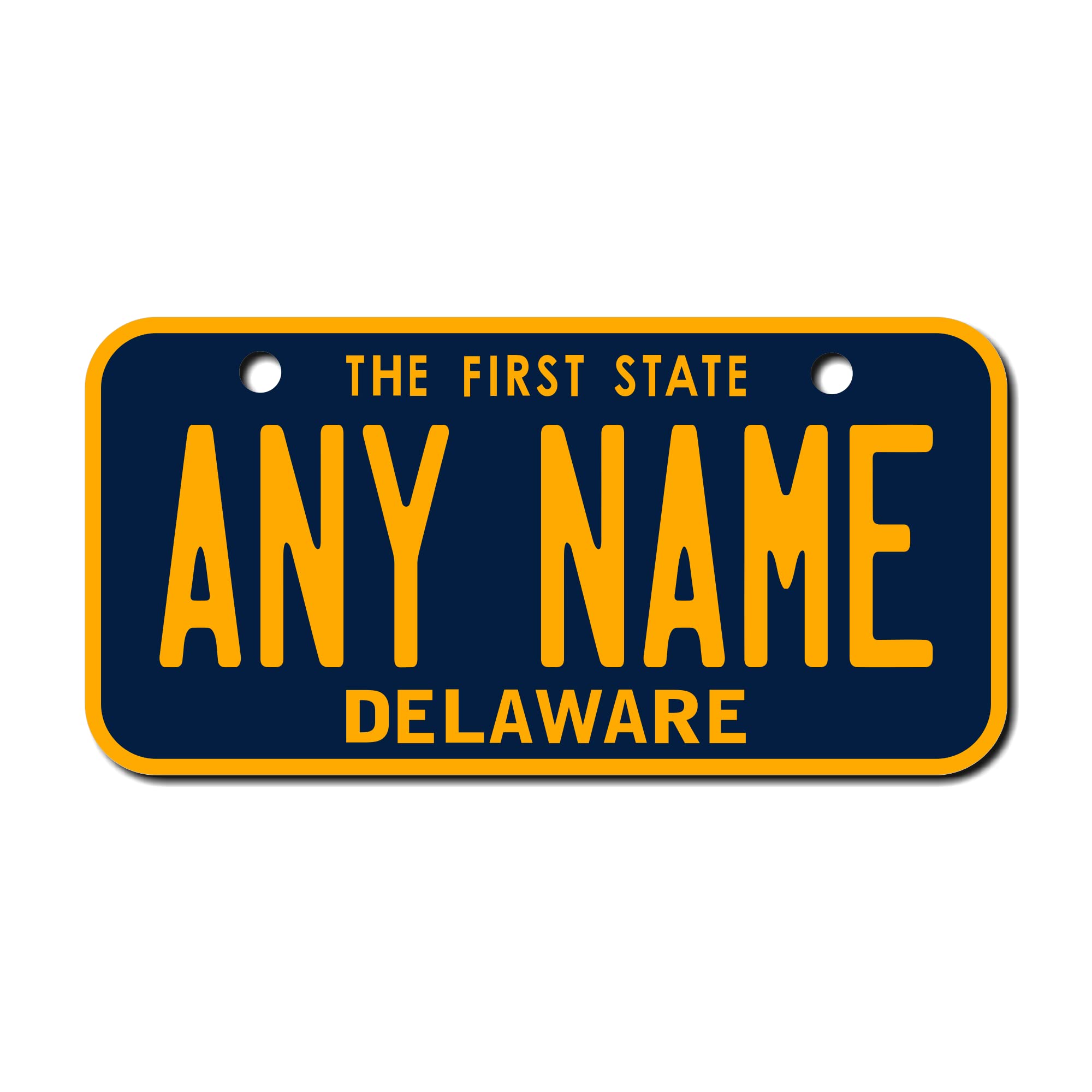 Teamlogo Personalized Delaware License Plate - Sizes For Kid 'S Bikes, Cars, Trucks, Cart, Key Rings Version 1 (3 X 6 Aluminum L