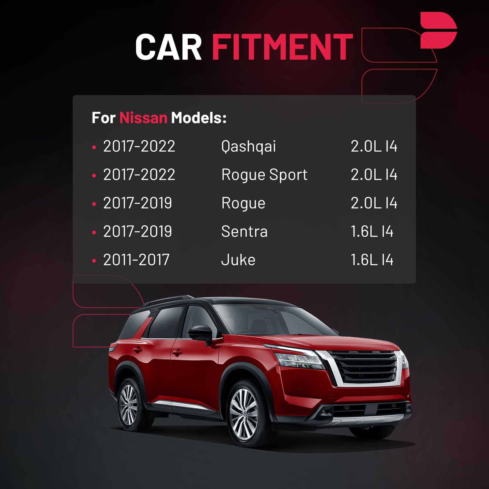 Bdfhyk Ignition Coil Pack Set Of 4 Compatible With Nissan 2017-2022 Qashqai 2017-2022 Rogue Sport 2017-2019 Rogue 2017-2019 Sent