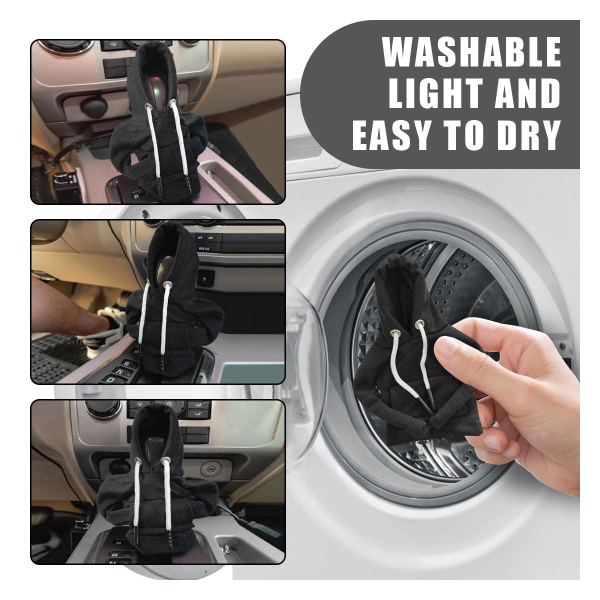 2Pcs Car Gear Shift Cover, Winter Warm Fashionable Hoodie Car Shift Knob, Auto Decor Interior Accessories Shift Knob For Car, Su