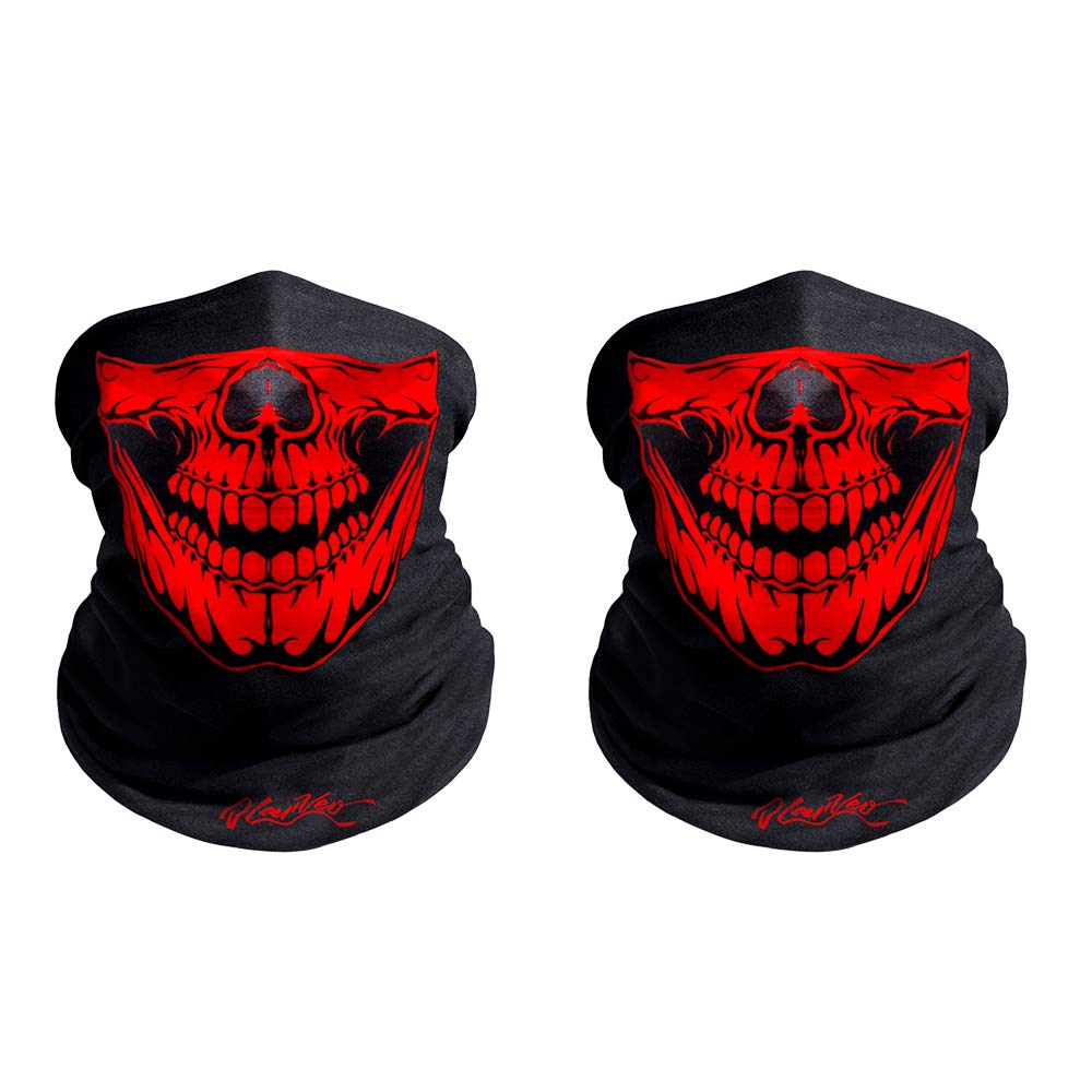 Olarveo Outdoor Skull Face Mask 2-Pack Child, Half Dust-Proof Windproof Motorcycle Bicycle Bike Kids Face Mask For Cycling, Hiki