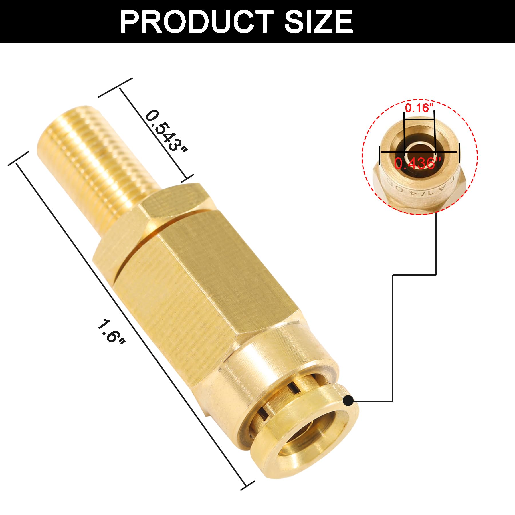 Breezliy 1/4'' Inflation Schrader Valve with Push to Connect for 1/4'' OD Air Line Tubing and Air Spring Suspension for Semi Tru