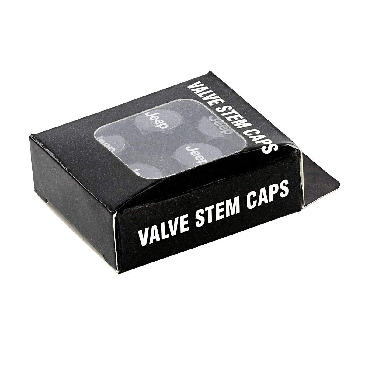 Jeep Logo Black Finish Valve Cap Covers  (Black B)