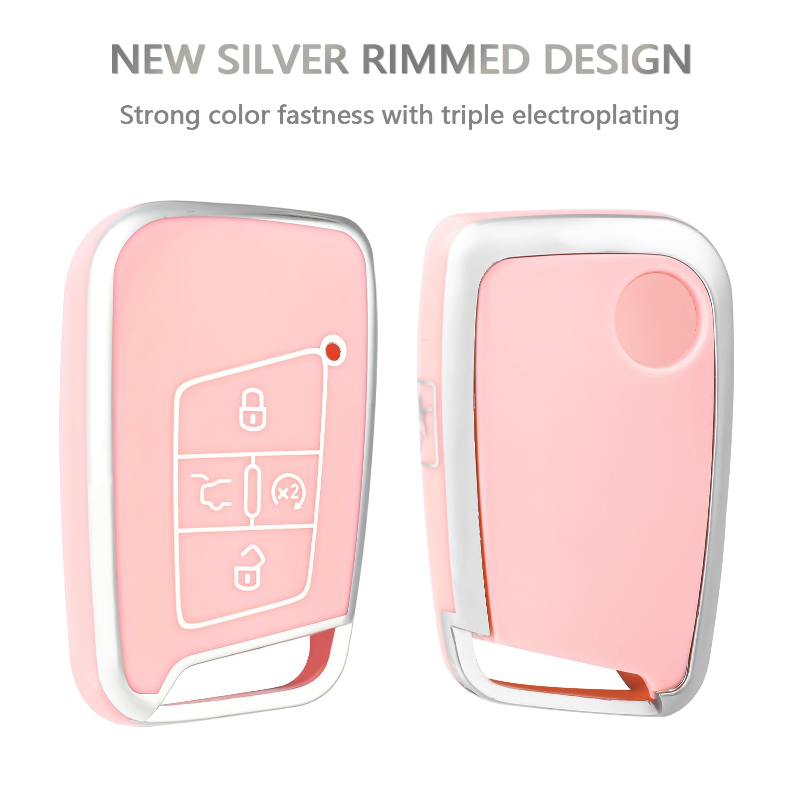 OFFCURVE Key Fob Cover for Volkswagen Special Key Fob Case Cover Holder for VW Atlas Golf Alltrack Atlas Jetta Passat Arteon Sma