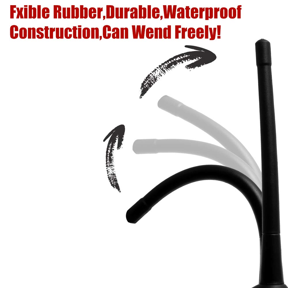 Ba-Boling 7- Inch Short Motorcycle Antenna Replacement For Harley Davidson 1989-2024 Touring Electra Glide Ultra Classic ?Custom Flexible Rubber (2 Pack)