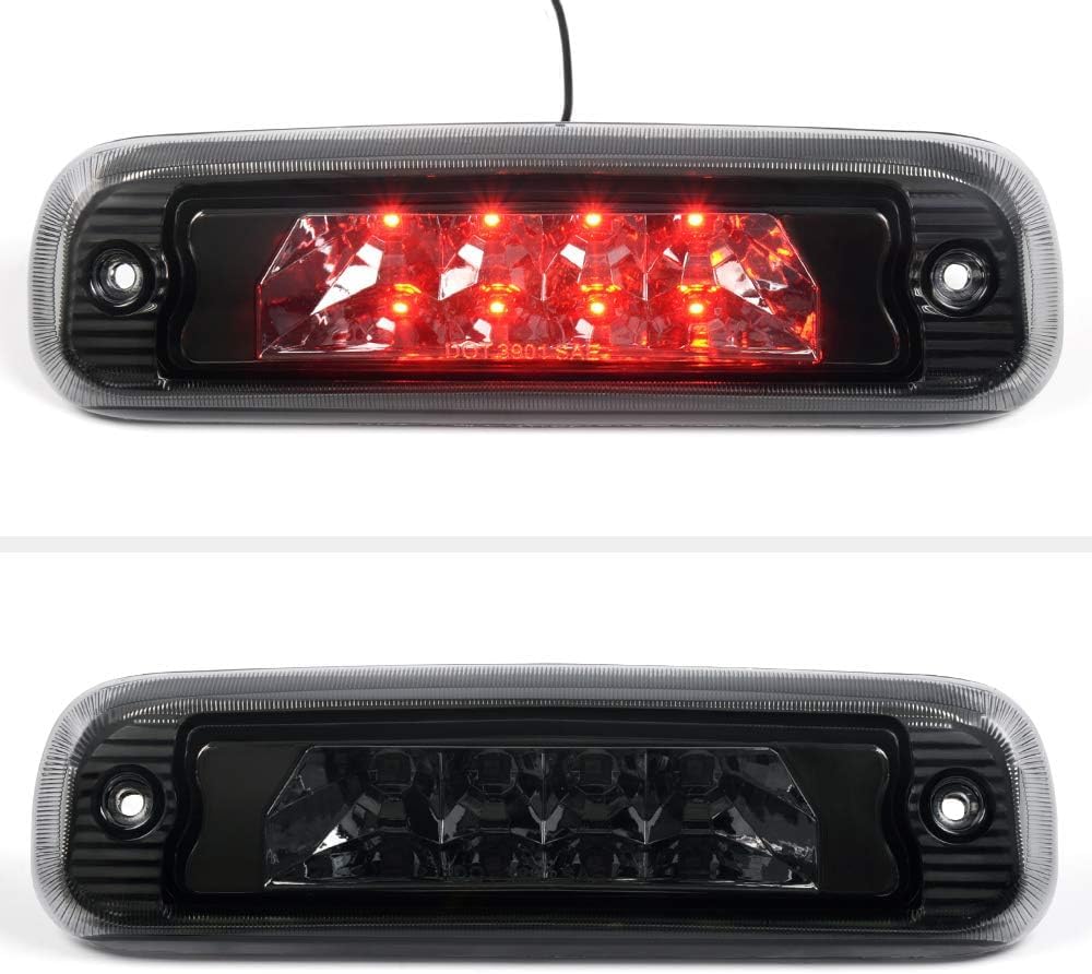 Cheda Third 3D Brake Lights, Compatible With 1997 1998 1999 2000 2001 Jeep Cherokee, Smoky Lens Clear Housing Led Bar Tail Cargo