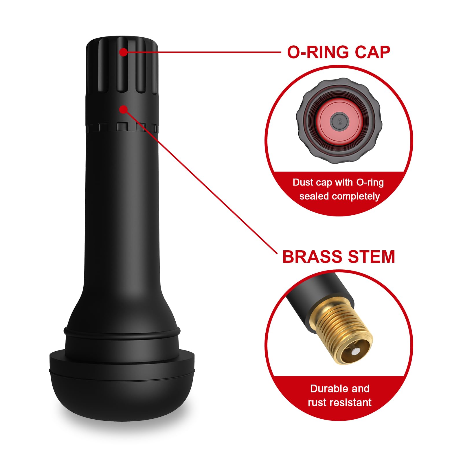 Sunsoul Tr414 Brass Stem Epdm Rubber Snap-In Tire Valve Stems For 0.453 Inch 11.5Mm Rim Holes, Pack Of 5Pcs Valves