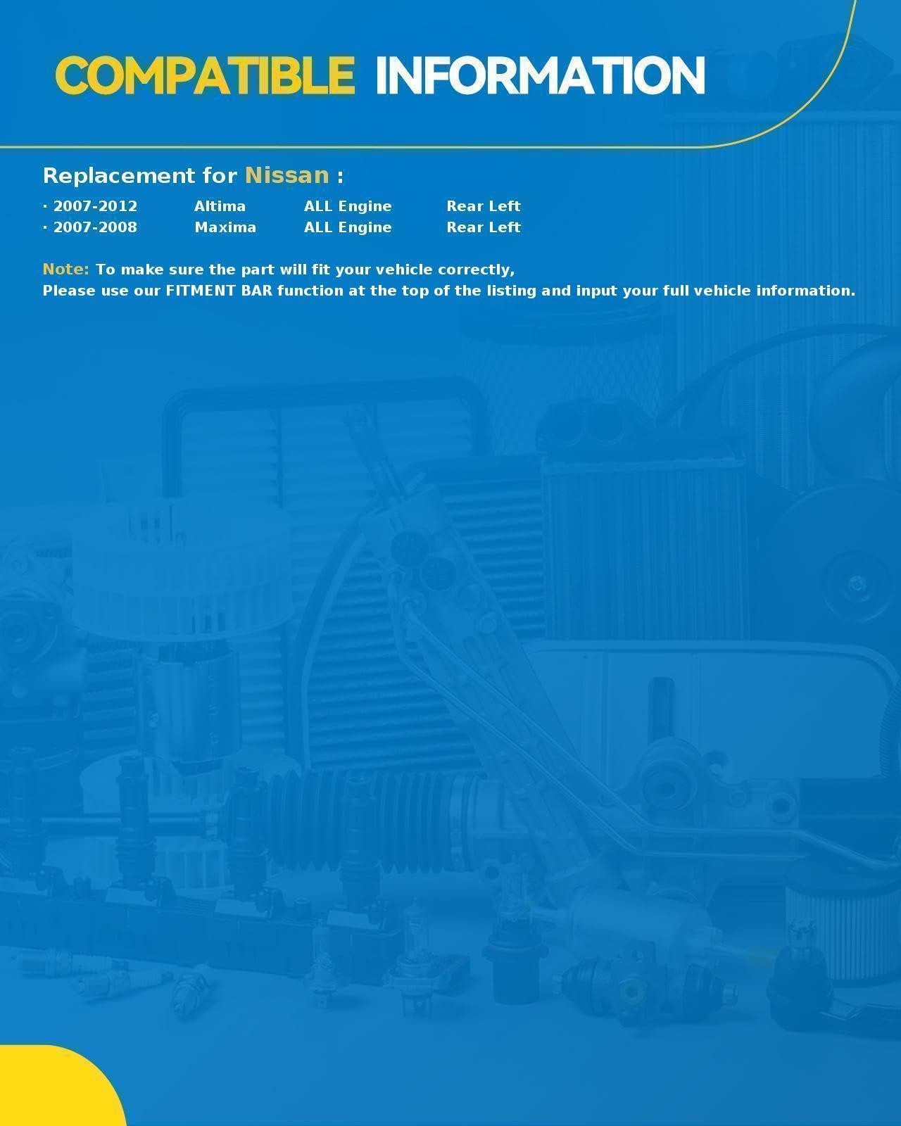 Philtop 19-B2780A Rear Left Side Disc Brake Caliper Assembly Fit For Nissan Altima 2007 2008 2009 2010 2011 2012, Nissan Maxima