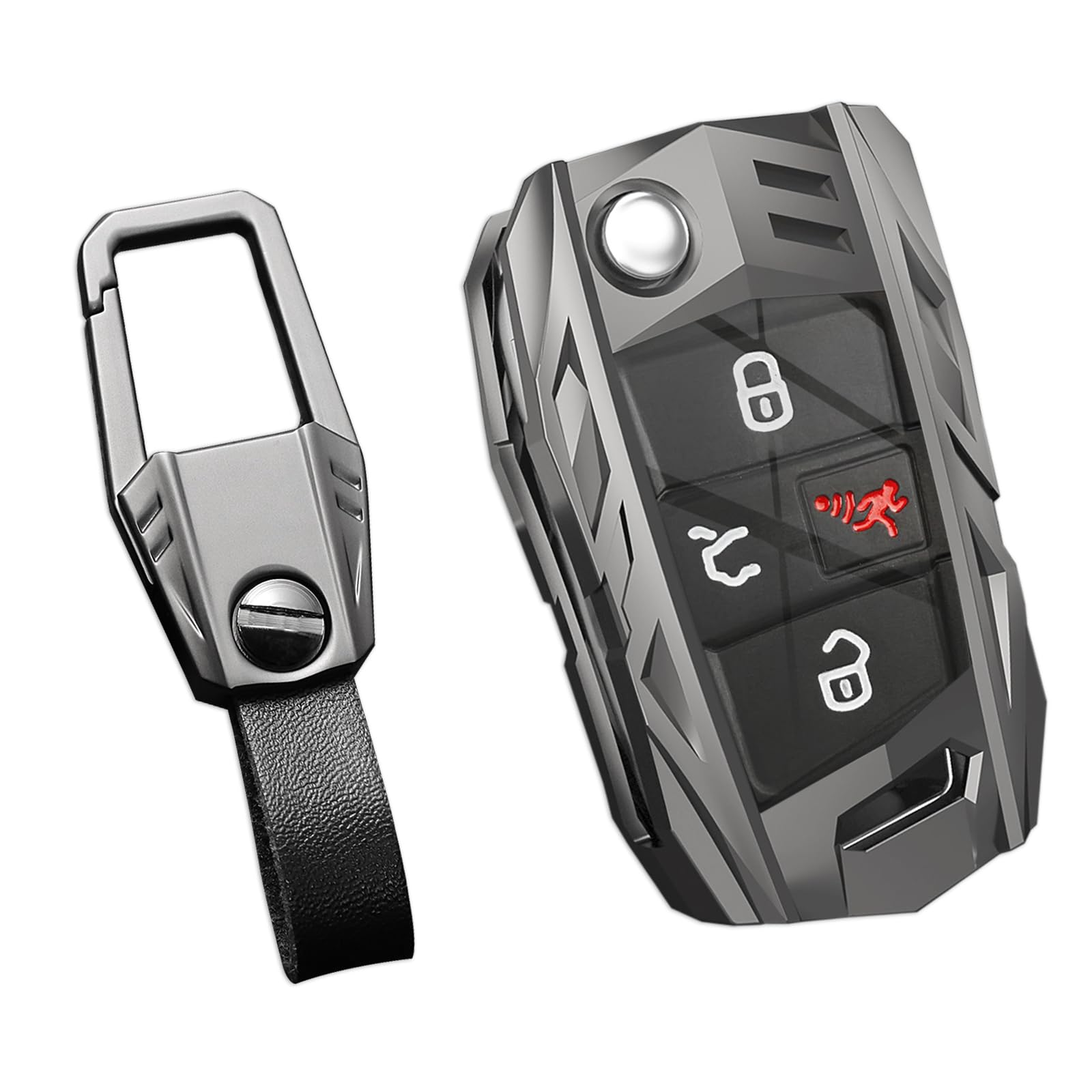 Ocezbiis For Volkswagen Key Fob Cover,Keychain,Zinc Alloy Protection Car Key Case For Atlas Jetta Golf Alltrack Passat Tiguan Gt