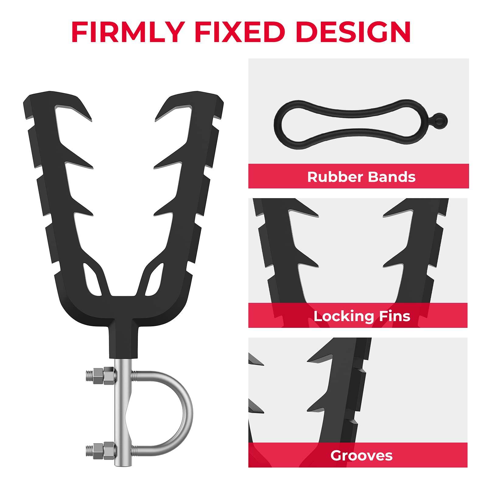 Kemimoto Atv Tool Holder Rack, Hunting Tool Holder Rack Mount With Rubber Straps Compatible With Atv Mobility Scooter Hunting Bike