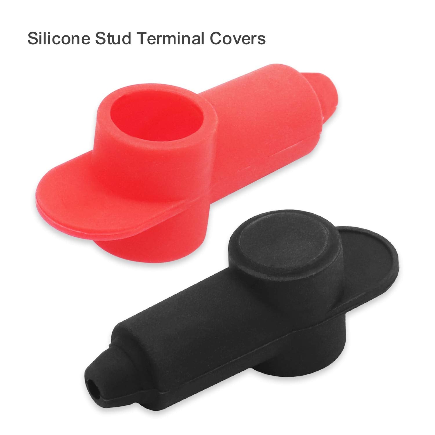 Recoil 10 Pack Silicone Terminal Covers for Alternator Battery Stud and Power Junction Blocks, Fits 10-2AWG Wire, 5 Red and 5 Bl