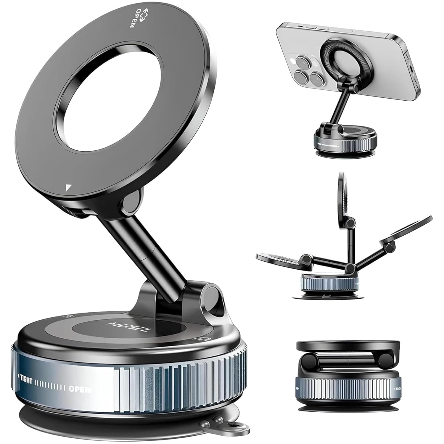 G & P ENTERPRISE 360 Magnetic Car Mobile Holder for Dashboard Vacuum Suction Phone Holder Mount Hand FreeVacuum Magnetic Cell Ph