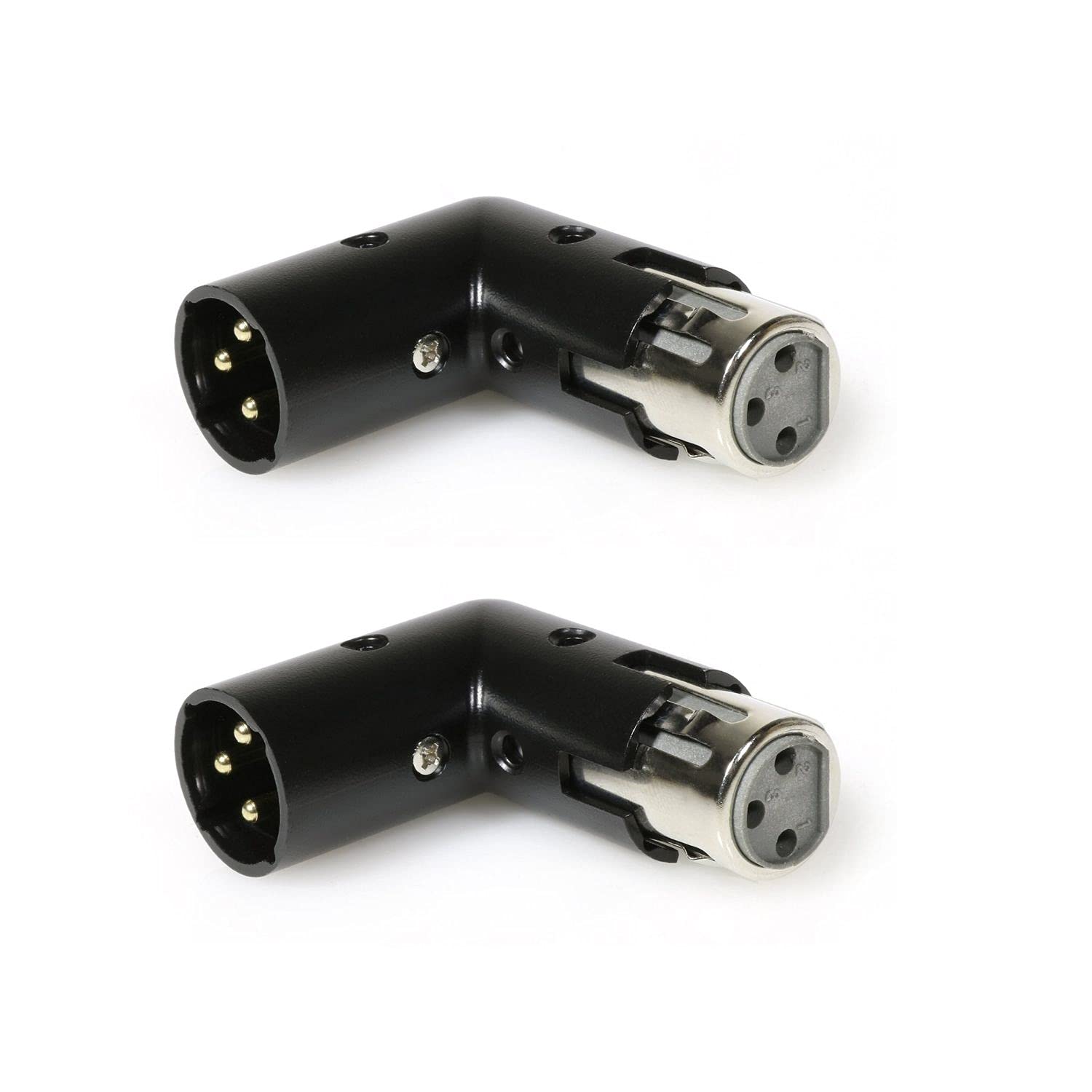 Lyxpro Xlr Angle Adapter Dual Male And Female Can Be Positioned To 4 Different Angles Right Left And 90 Degree Great For Mixers