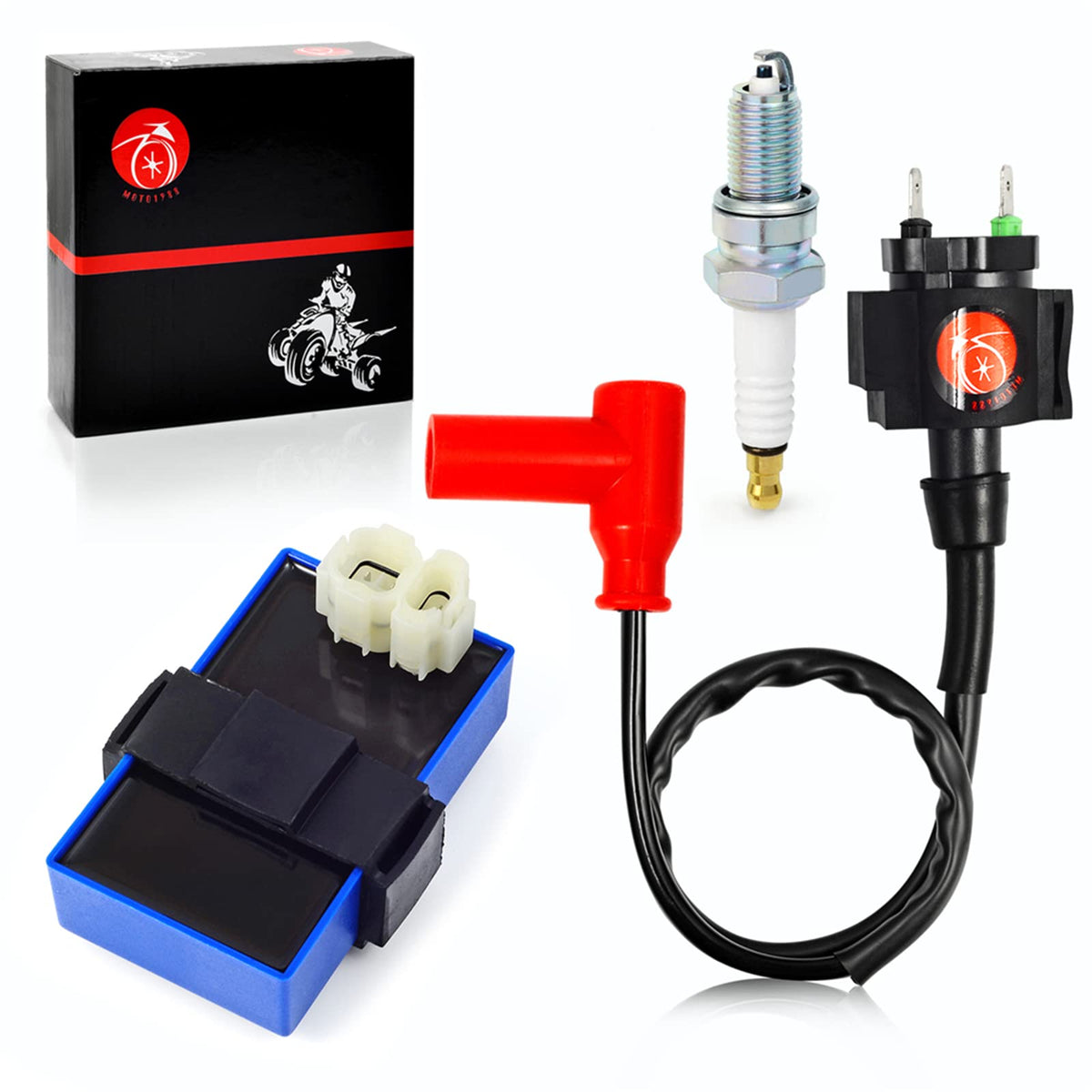 CDI Box Igniter and Ignition Coil & Spark Plug For HONDA Foreman 400 1997-2003 FourTrax Foreman 400 1995 1996 TRX400FW 4x4 30410