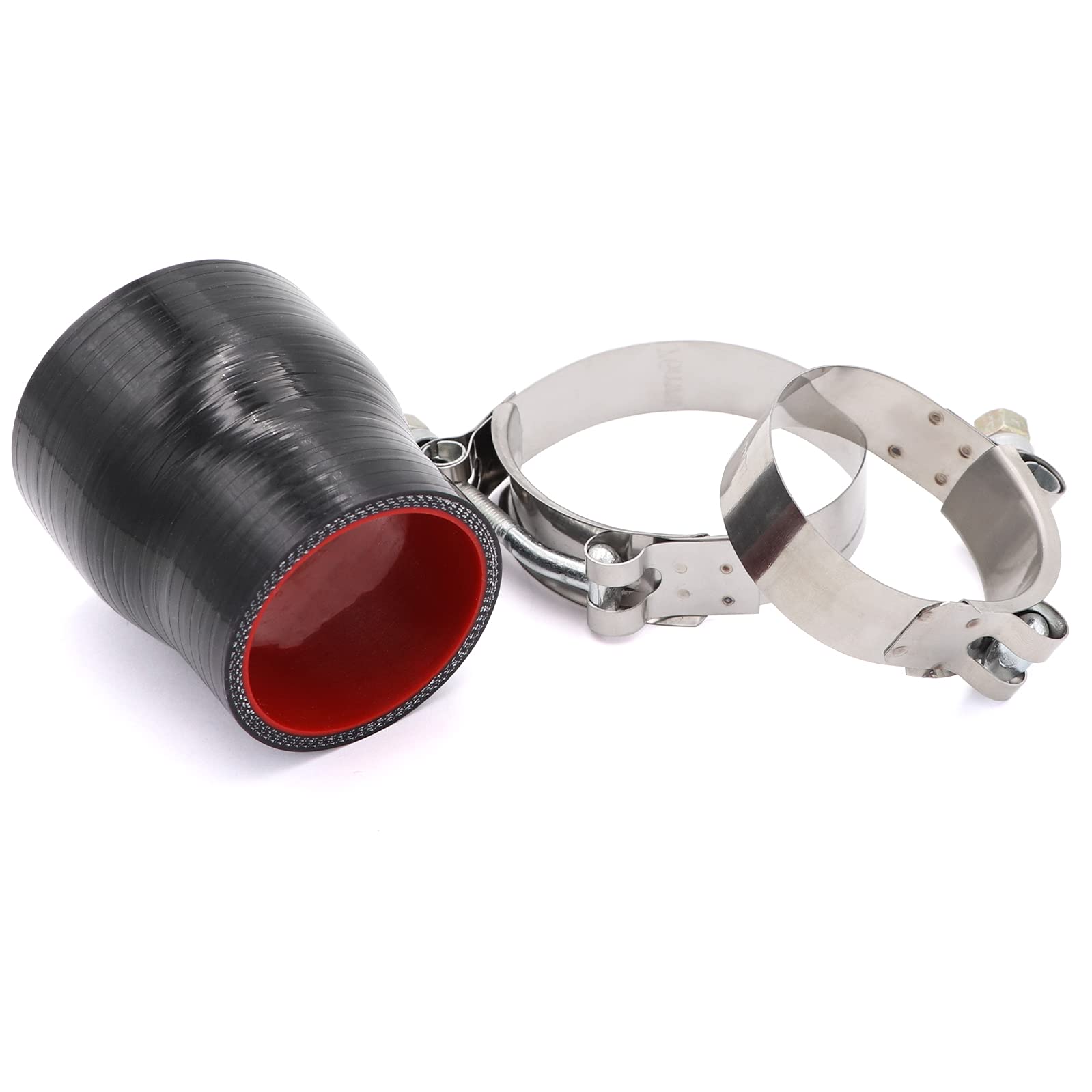 Straight Reducer Coupler Silicone Hose Id 2Inch To 2.5Inch 4-Ply With Stainless Steel T-Bolt Clamp For Turbo/Intercooler/Intake