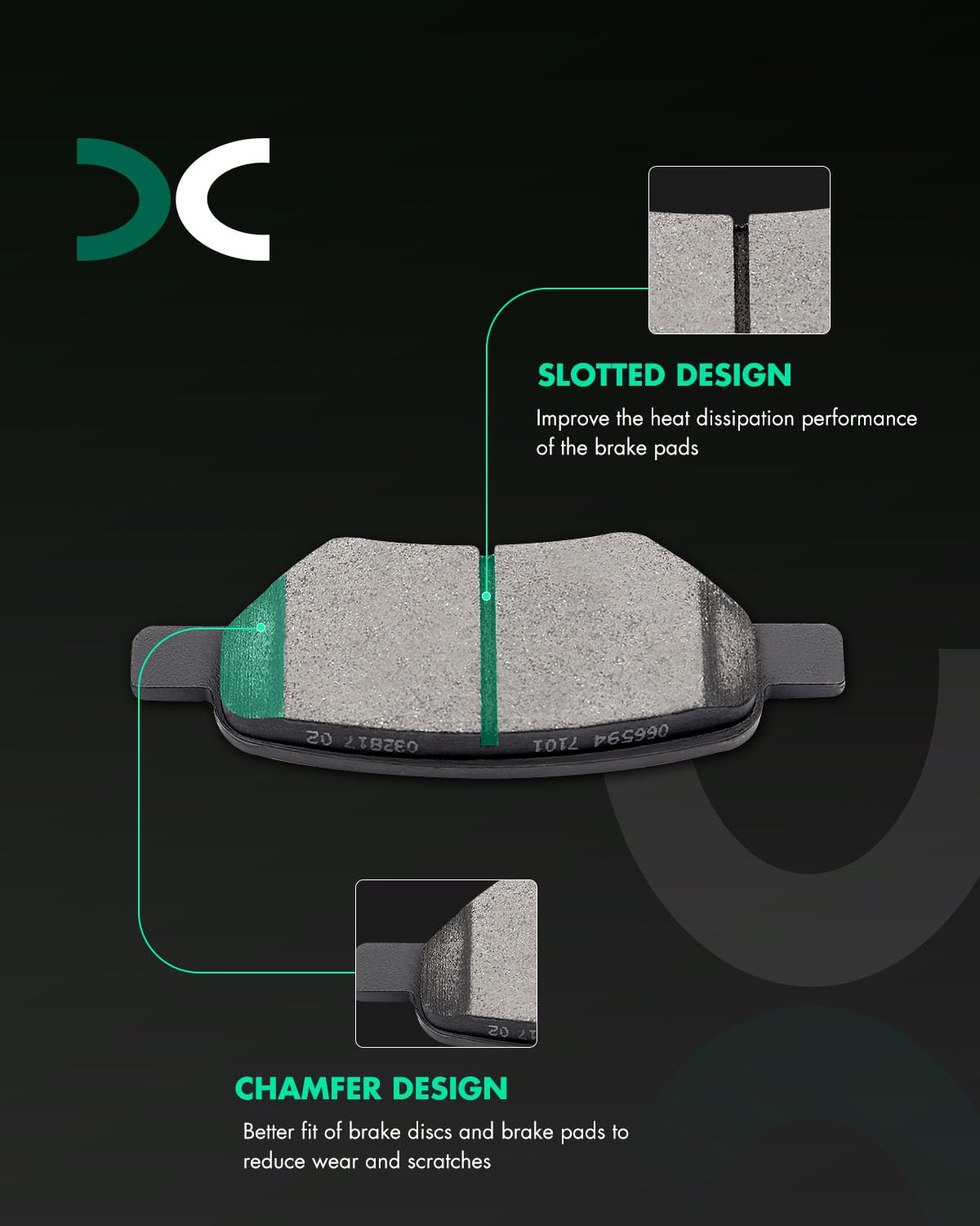 Scitoo Ceramic Pads, 4Pcs Rear Brake Pads Brakes Kits Fit For Chevy Cobalt,Hhr,For Malibu,07-10 For Pontiac G5,05-10 For Pontiac