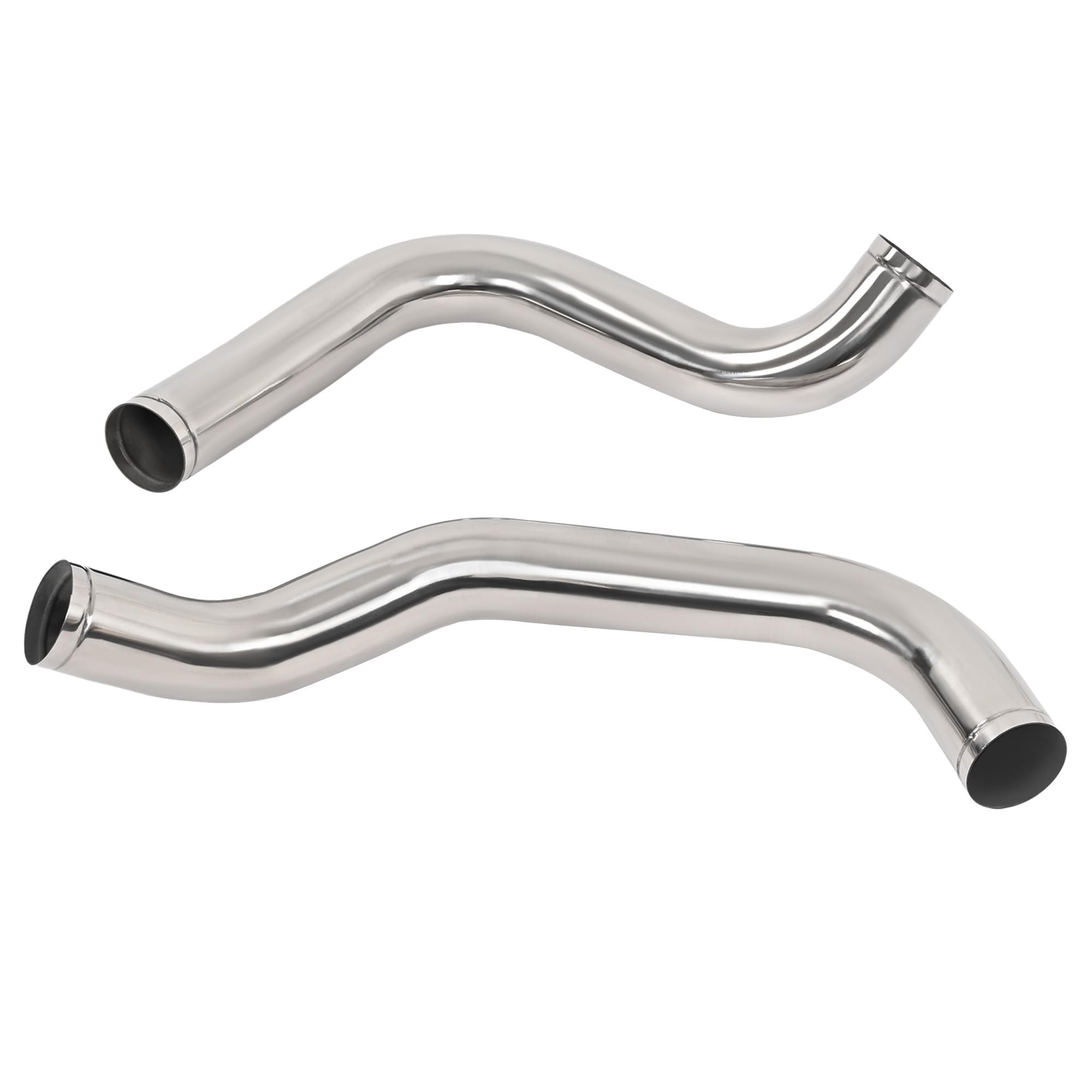 KUAFU 3'' Intercooler Pipe & Boot Kit Compatible with 1999.5-2003 Ford 7.3L Powerstroke Turbo Diesel Polished Silvery Gray
