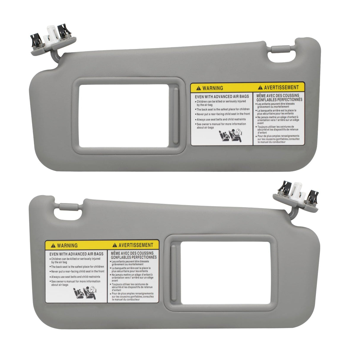 Driver Left & Passenger Right Side Sun Visor Compatible With Toyota Rav4 2006 2007 2008 2009 2010 2011 2012 2013 With Light Repl