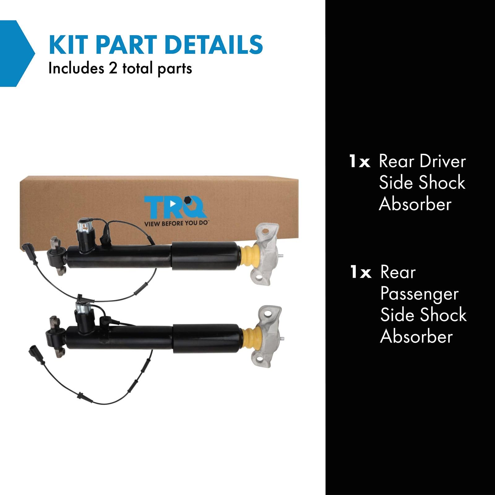 Trq Rear Shock Absorber Set Driver & Passenger Side Compatible With 2013-2016 Lincoln Mkz