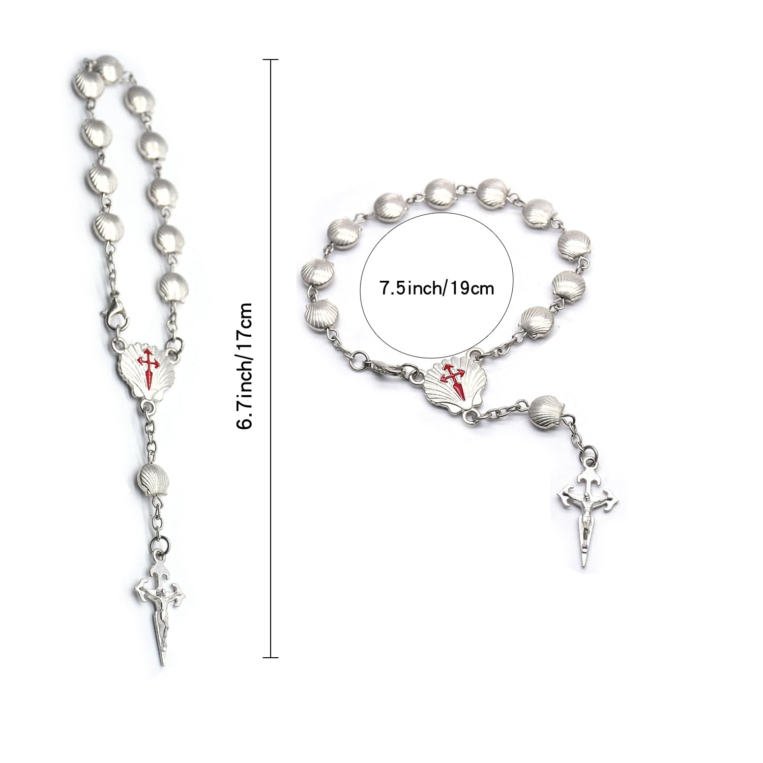 EDINGM 2 Pieces Car Rearview Mirror Auto Rosary Religious Car Mirror Hanging Accessories for Car Personalized Protection Charm f