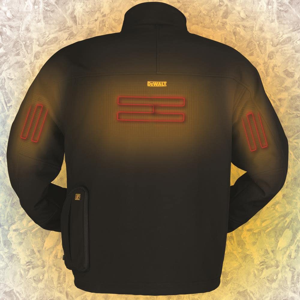 DEWALT Men's Heated Soft Shell Jacket Kit Black Large