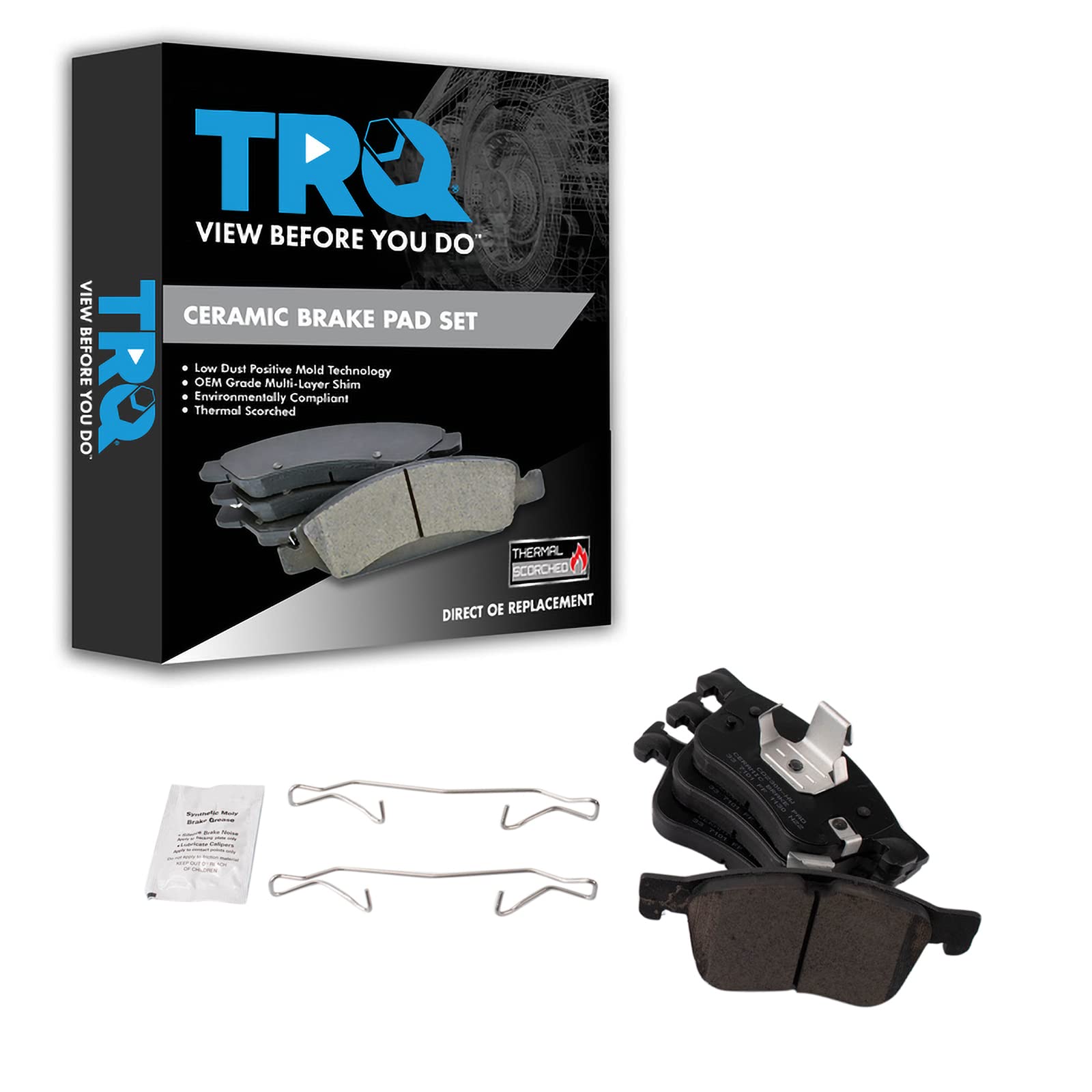 TRQ Front Brake Pads Ceramic Compatible with 2021-2022 Ford Bronco Sport 2020-2022 Escape 2022 Maverick Lincoln Corsair