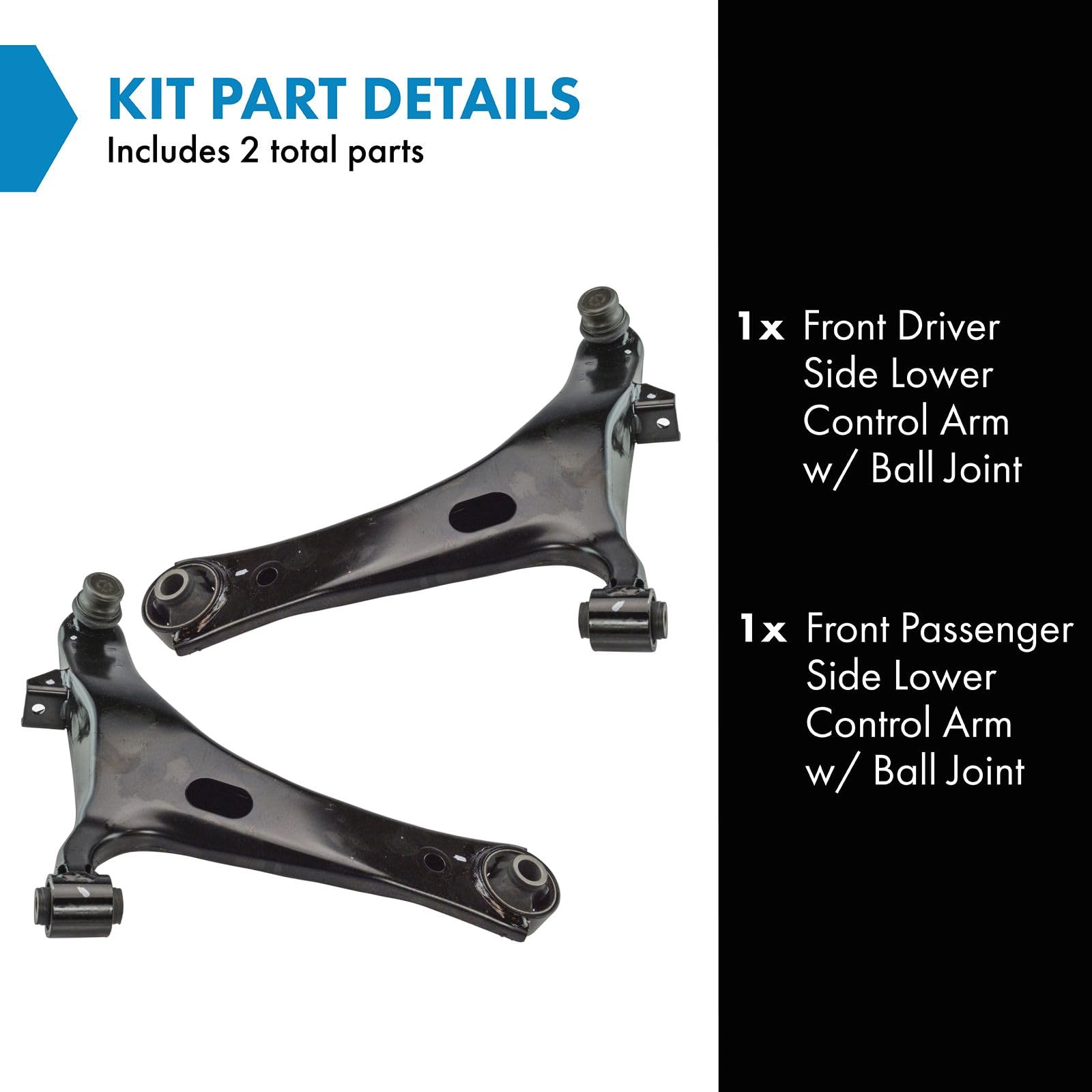 Trq Front Lower Control Arm With Ball Joint Set Compatible With 2005-2009 Subaru Legacy Outback
