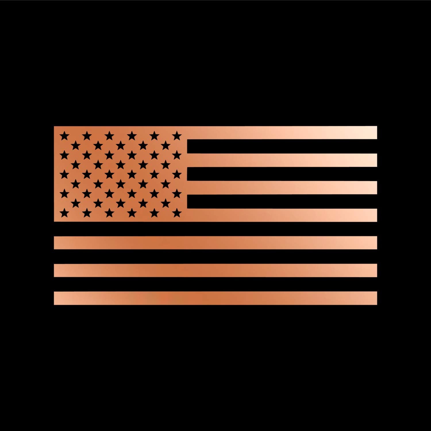 American Us Flag [Pick Color/Size] Vinyl Decal Sticker For Laptop/Car/Truck/Window/Bumper (7.5In X 4.2In, Metallic Copper)