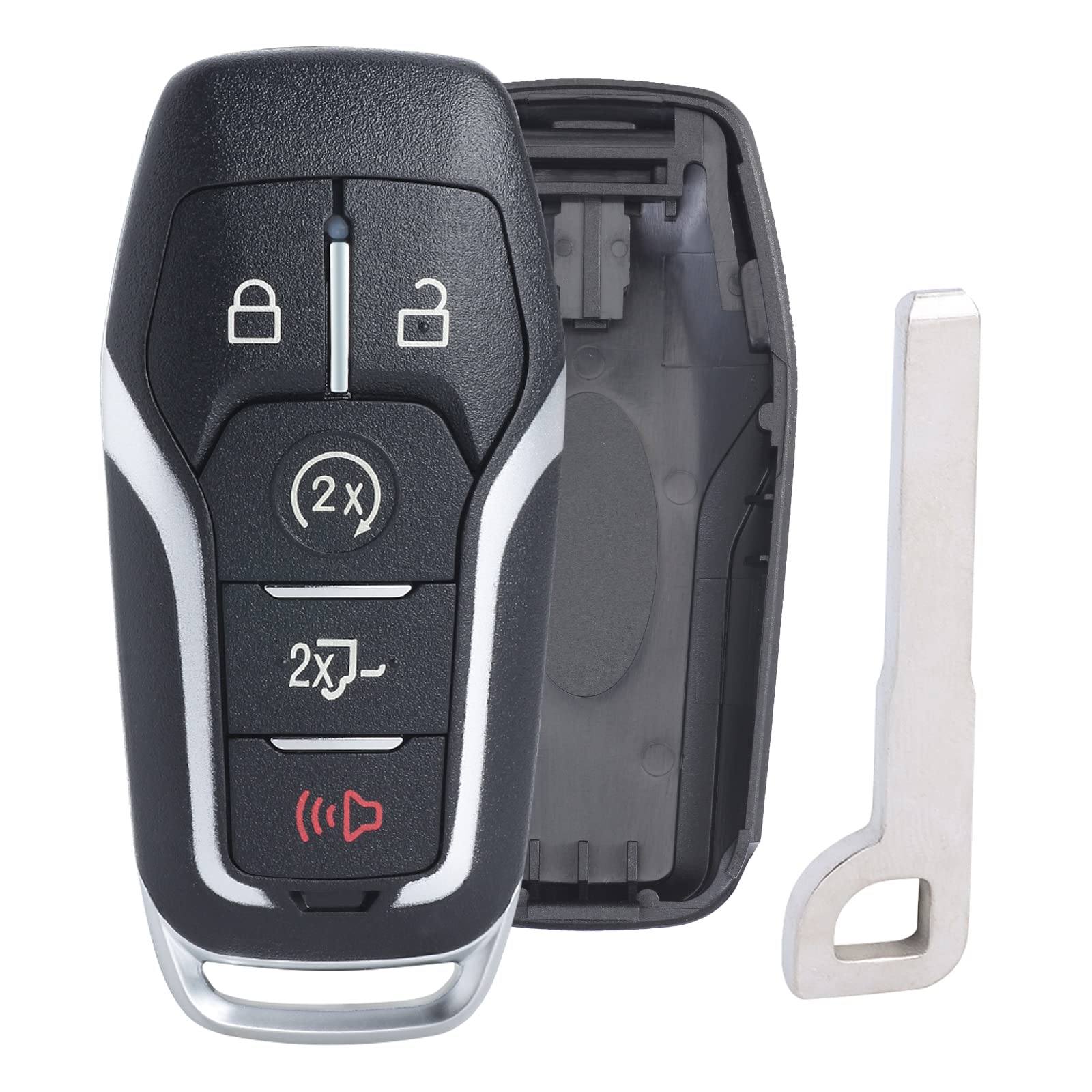 Keymall Remote Key Fob Case Shell Cover For Ford F150/F250 2015 2016 2017(Fcc Id:M3N-A2C31243300 P/N:164-R8117) 5 Buttons,Just A Key Shell