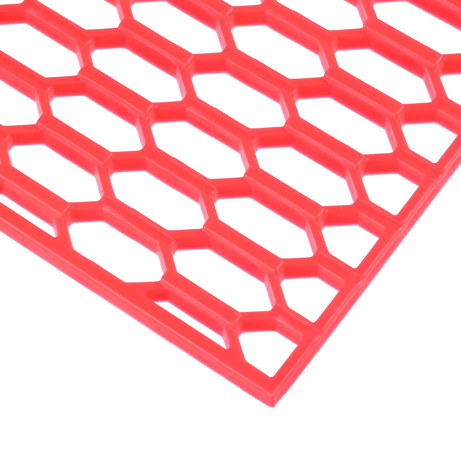 AggAuto 47x16 ABS Plastic Universal Car Grill Mesh, Automotive Grille Insert Bumper Honeycomb Hole 10x25mm Hex Grids Red